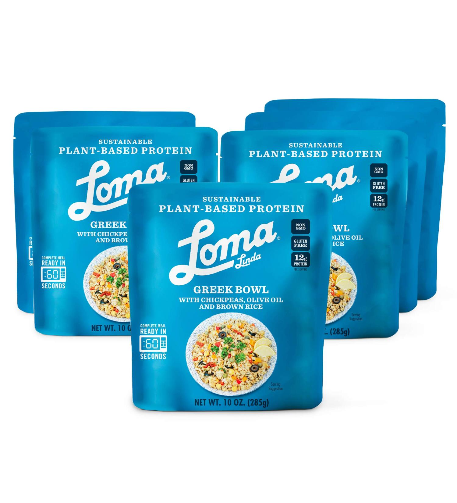 Loma Linda Plant-Based Greek Bowl Meal Packets (10 oz) - 6 Pack - Buy Online on GoSupps.com