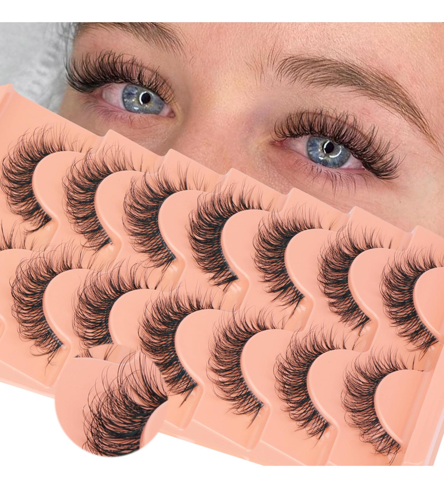 Goddvenus 14mm CC Curl Russian Strip Lashes - Natural Wispy Fluffy False Eyelashes - Buy Online on GoSupps.com