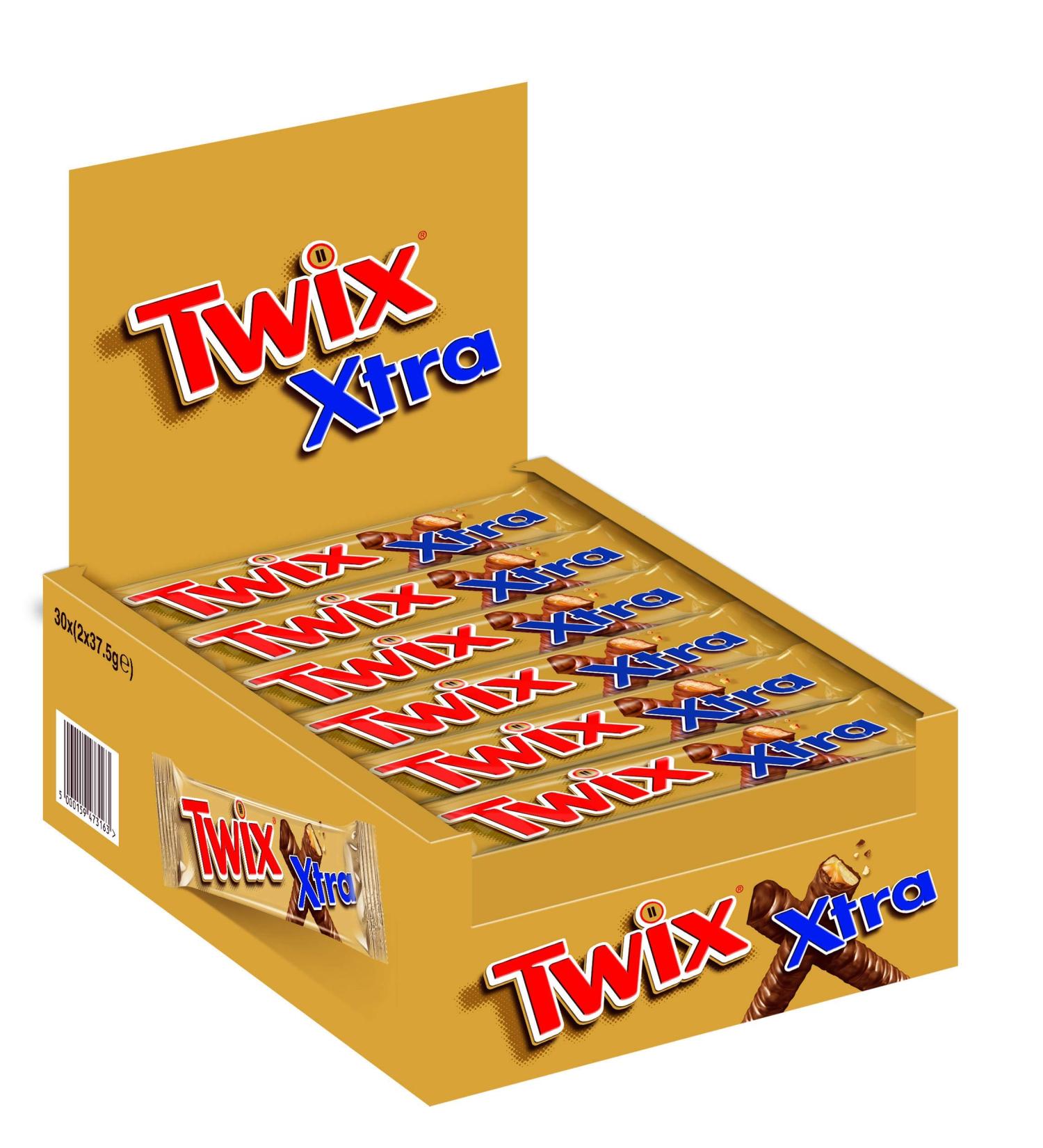 Twix Xtra Chocolade Reep Single 75 Gram - Doos 30 stuks - Buy Online on GoSupps.com