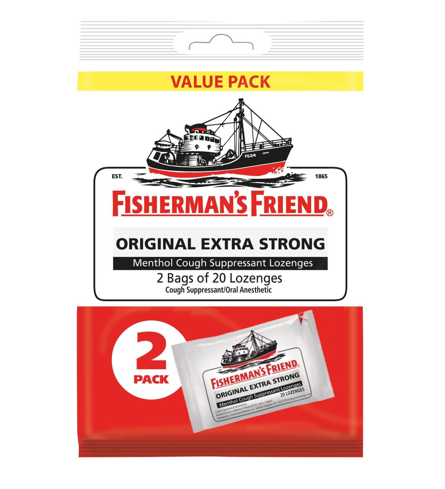 Fisherman's Friend Original Extra Strong Menthol Lozenges - 40 Count (Pack of 12) - Buy Online on GoSupps.com