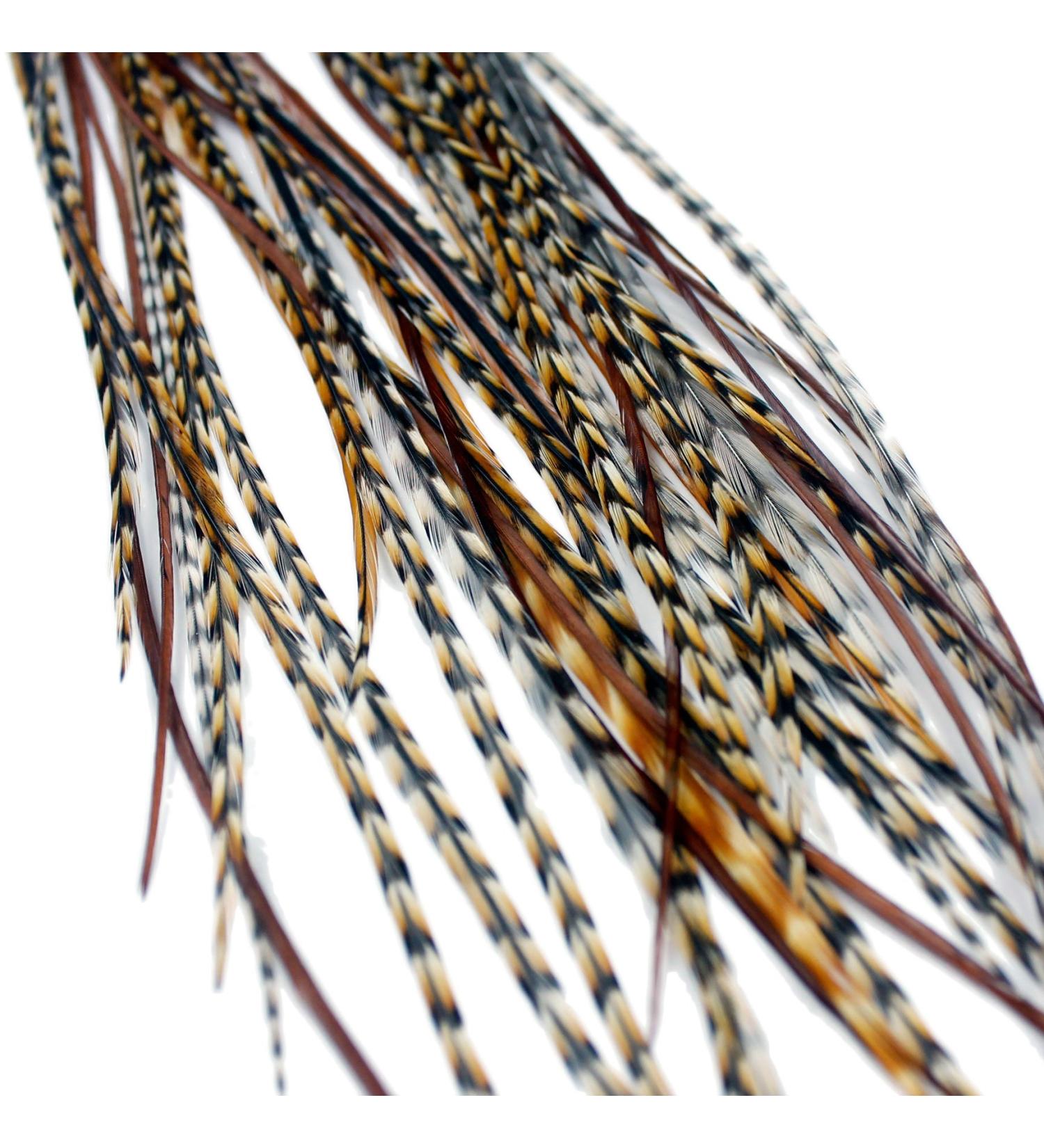 Real Feather Hair Extensions - Auburn Naturals (3 Feathers) | Shop Now - Buy Online on GoSupps.com
