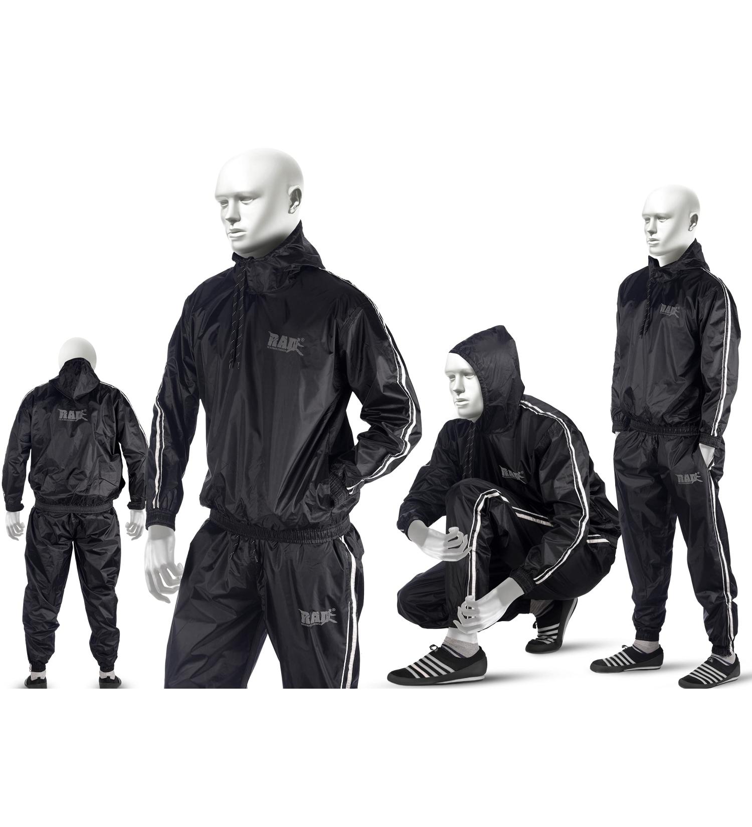 RAD Sauna Suit Weight Loss Jacket Pant with Hood White XX Large