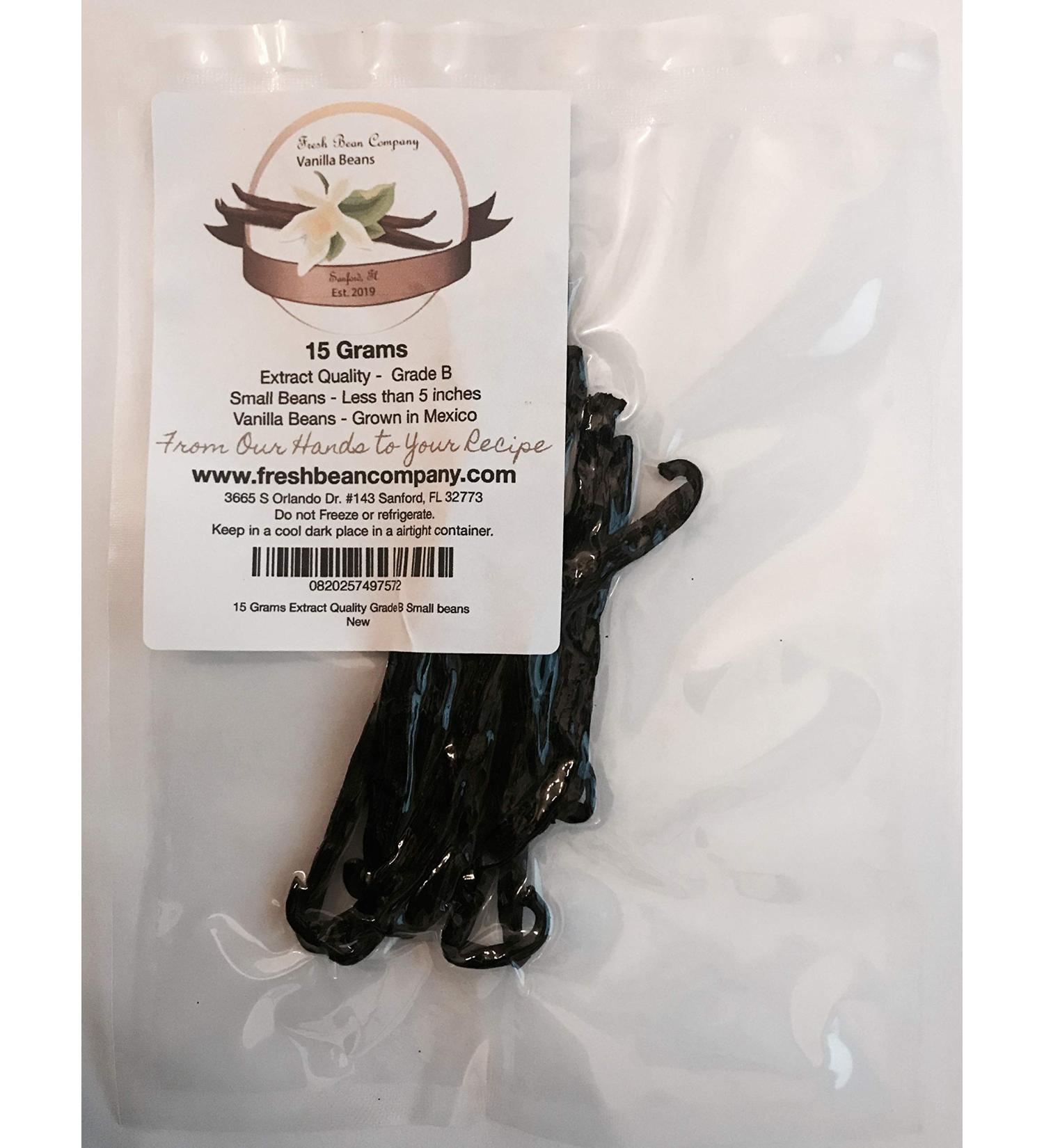 15g Grade B Mexican Vanilla Beans - Extract Grade, Small Size | 0.52oz (Pack of 1) - Buy Online on GoSupps.com