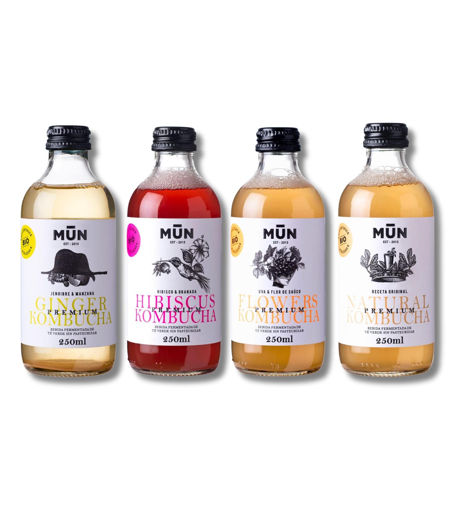  Kombutxa ORGANIC DRINK KOMBUTXA KOMBUCHA TEA - 3un Ginger + 3un Hibiscus + 3un Flowers + 3un Natural 275ml Bio energy fermented tea - Buy Online on GoSupps.com