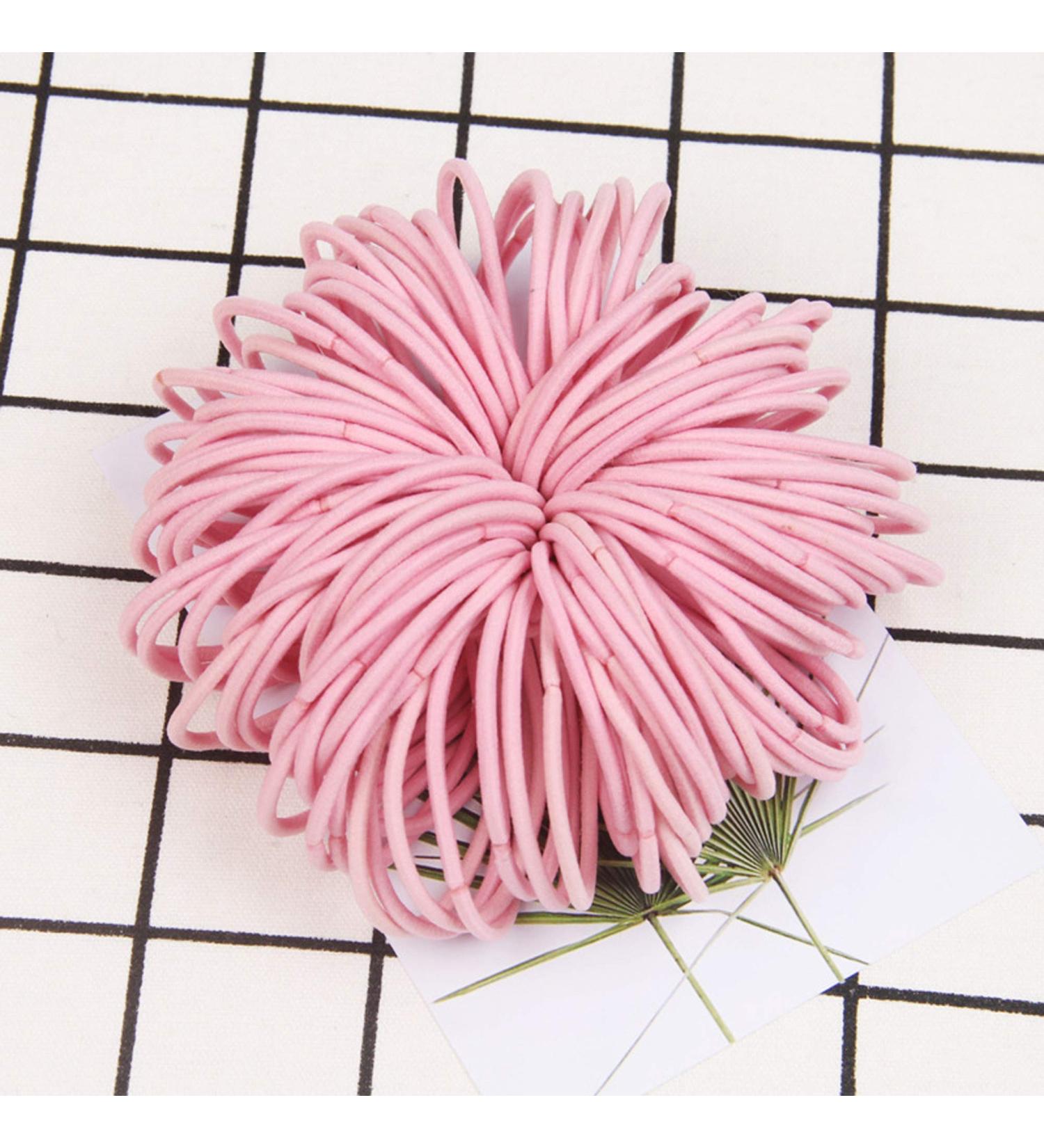 KK BETO 120Pcs 3mm Pink Elastic Hair Ties - No Crease Ponytail Holder for Girls and Women - Buy Online on GoSupps.com
