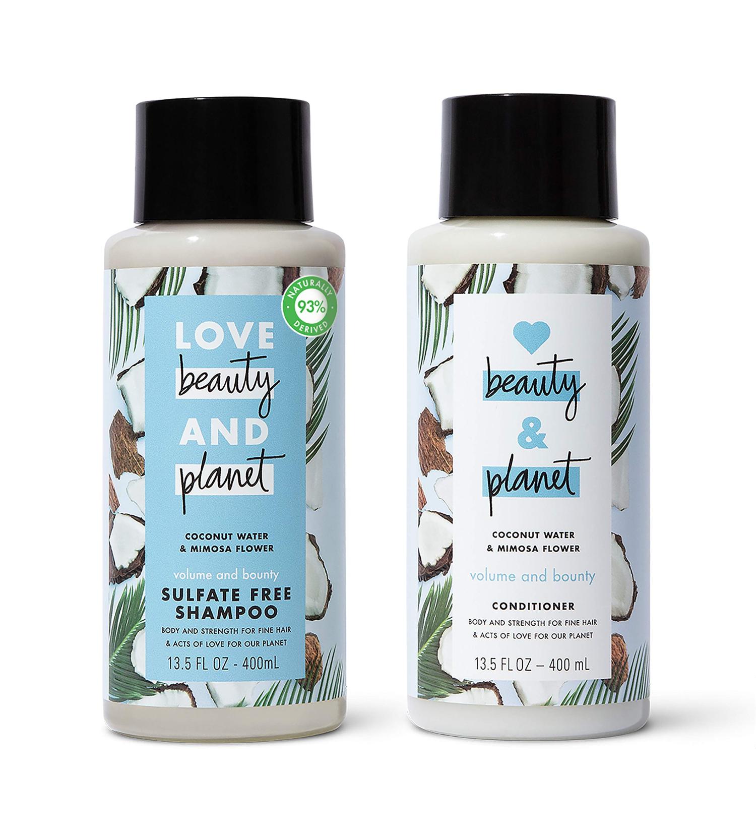 Love Beauty and Planet Volume and Bounty Thickening Shampoo and Conditioner For Hair Volume and Fine Hair Care Coconut Water & Mimosa Flower  Paraben Free  Silicone Free  and Vegan 13.5 oz 2 count Coconut 13.5 Ounce (Pack  - Buy Online on GoSupps.com