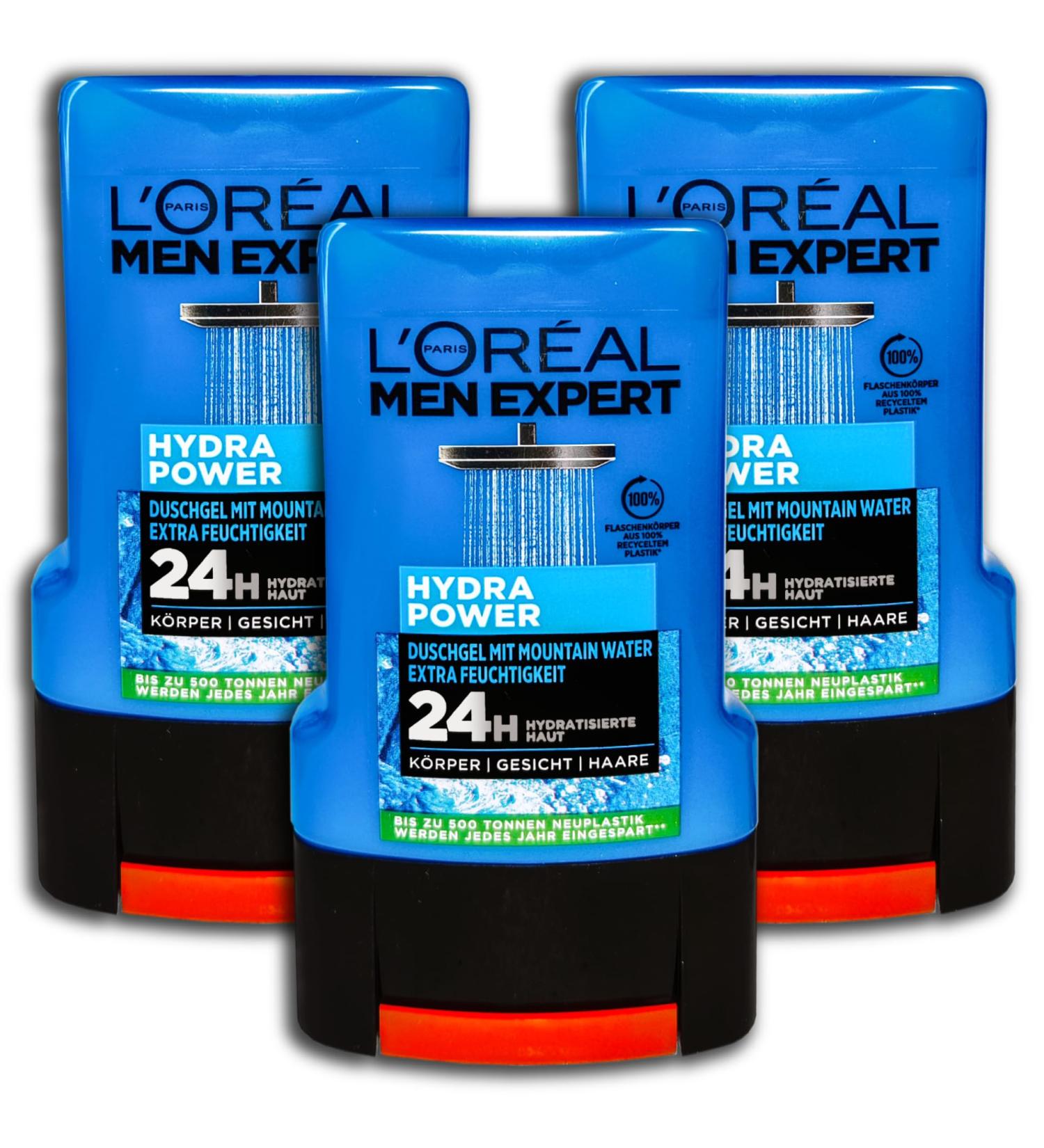 L'OR AL L'Or al Men Expert Hydra Power Shower Gel 3 x 250 ml Pack of 3