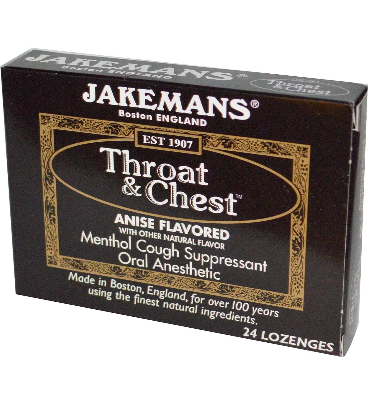 Jakemans Lozenge Throat and Chest Ainse Menthol, 24 ct