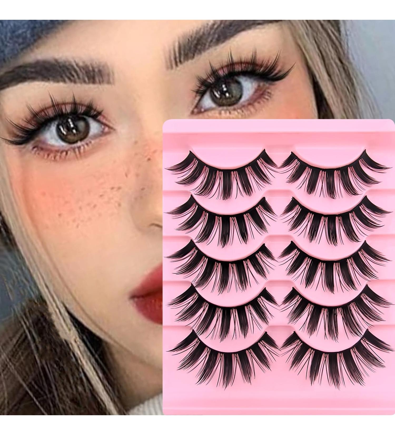 Buy 5 Pairs of 15mm Manga Lashes - Natural Look Anime Fake Eyelashes | Spiky & Wispy Faux Mink Cosplay Lashes - Buy Online on GoSupps.com
