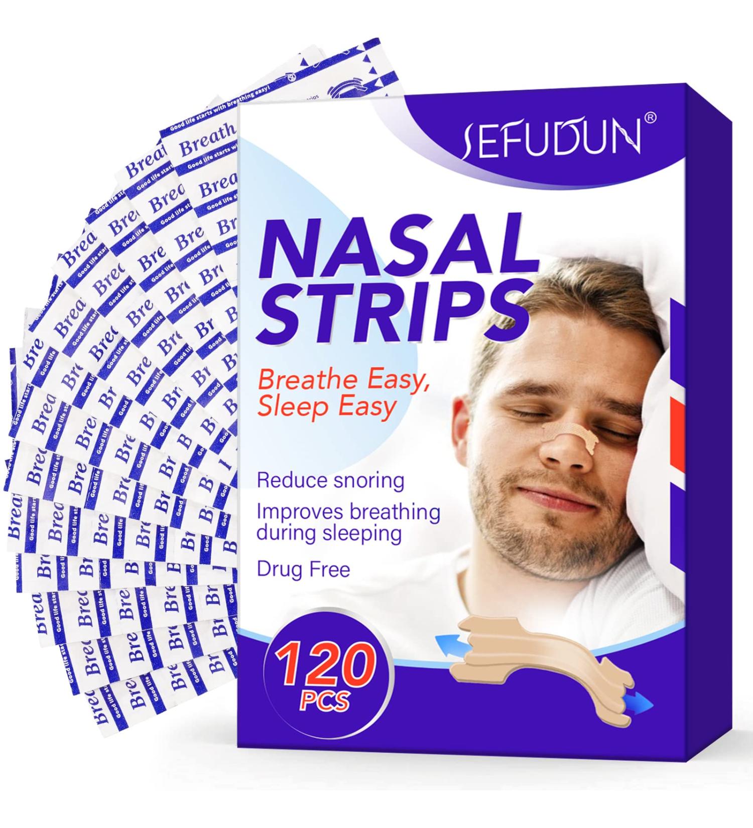 120 Pack Extra Strength Nose Strips for Snoring & Congestion Relief - Men & Women - Sleep Right & Breathe Easy - Stuffy Nose Relief - Buy Online on GoSupps.com