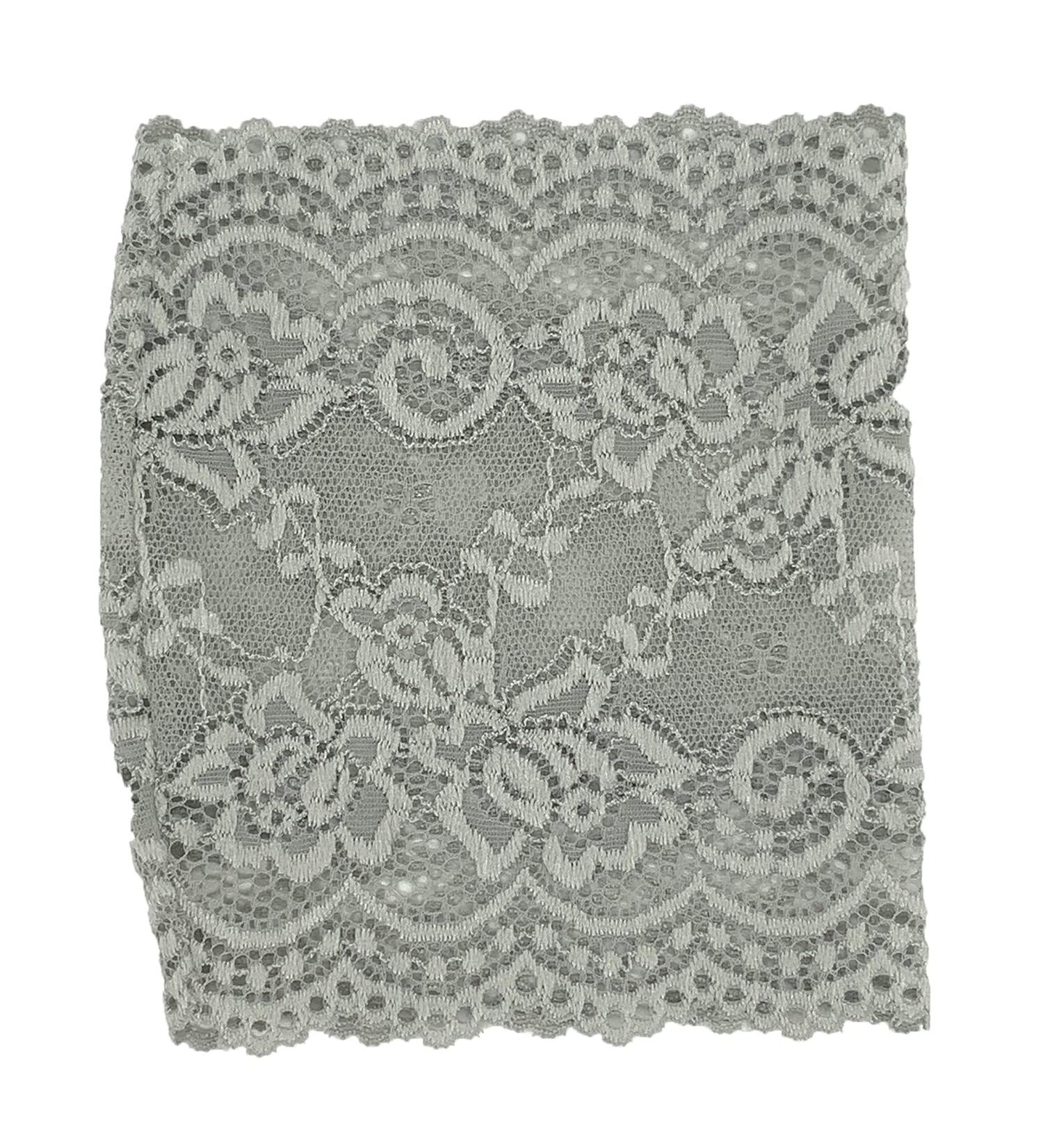 Picc Line Lace Sleeve Cover for Chemo Diabetes Freestyle Libre (SILVER GREY 6.25" LONG)