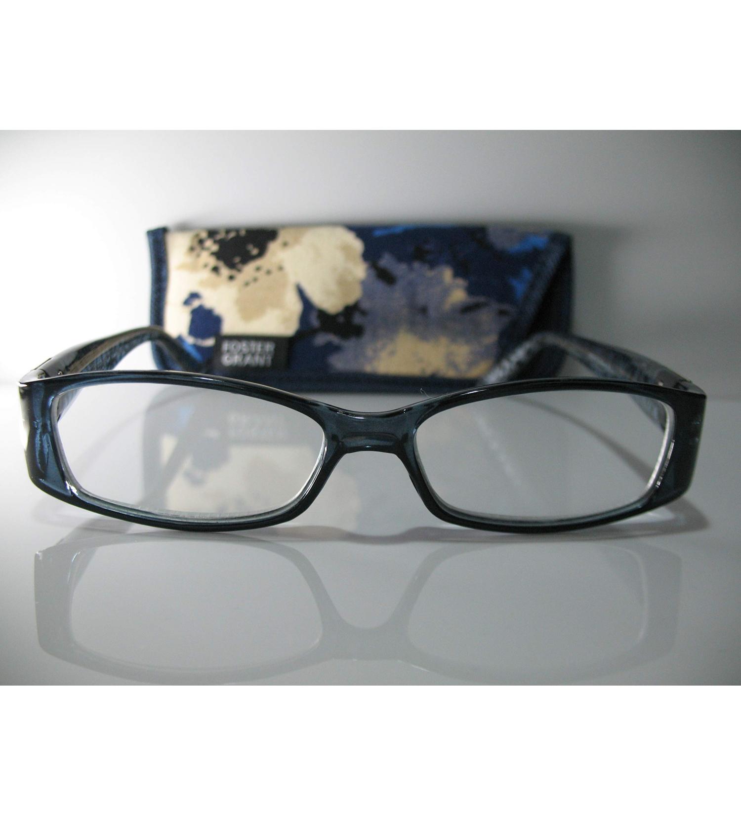 Foster Grant Posh Blue & Silver Flower Women's Reading Glasses +3.25 with Case & Cloth | Stylish Fashion Eyewear International Shipping - Buy Online on GoSupps.com