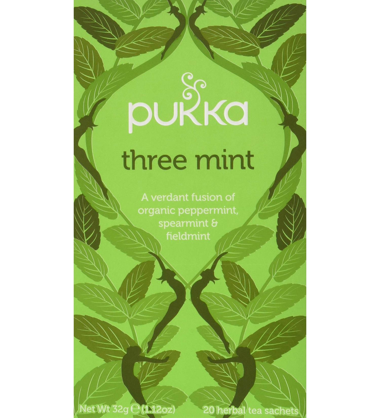 Pukka Teas Three Mint Tea 20 Tea Bags - Buy Online on GoSupps.com