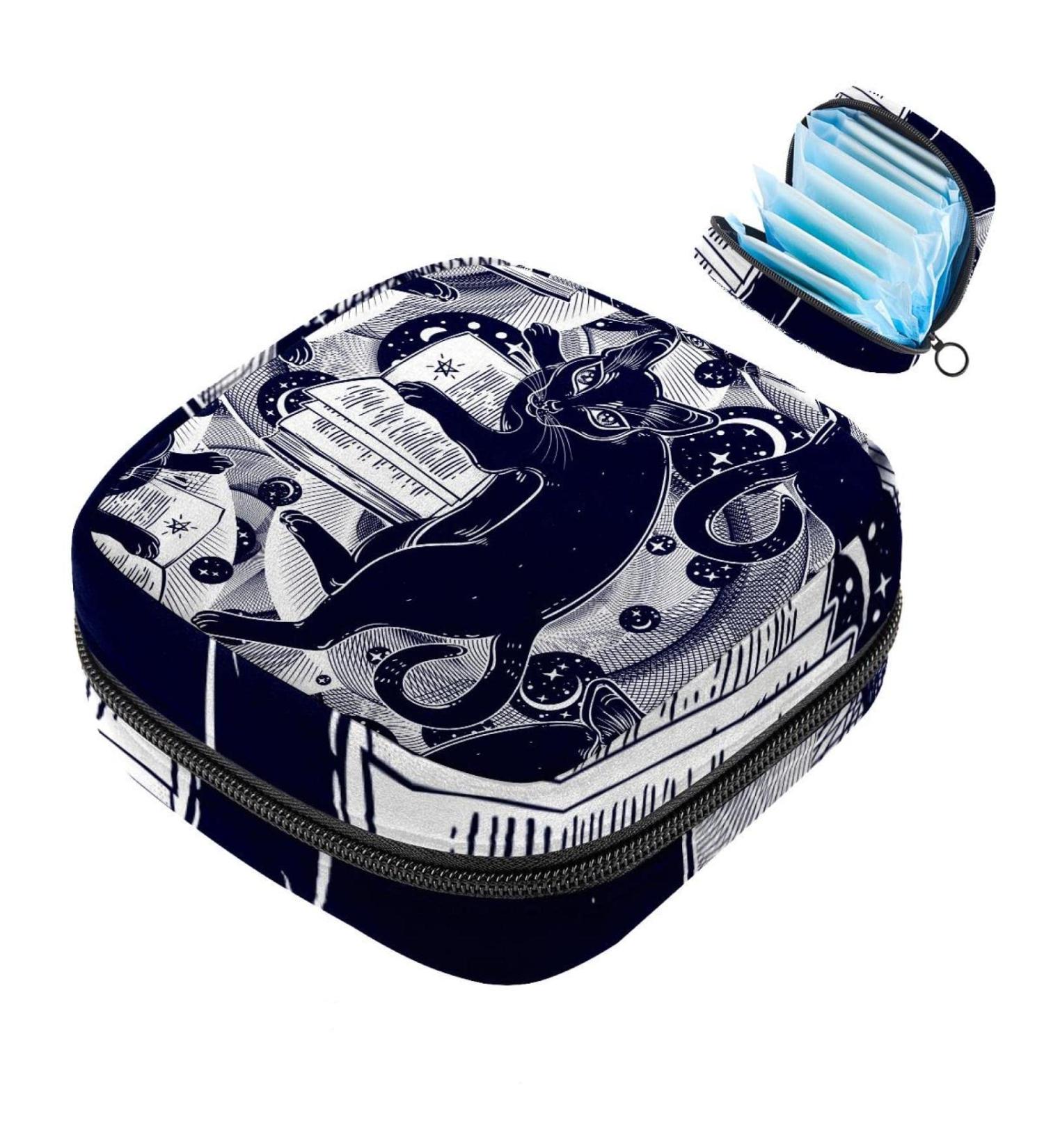 Portable Women's Napkin Storage Bag - Cat-Themed Menstrual Cup Pocket & Feminine Storage for First Periods - Buy Online on GoSupps.com