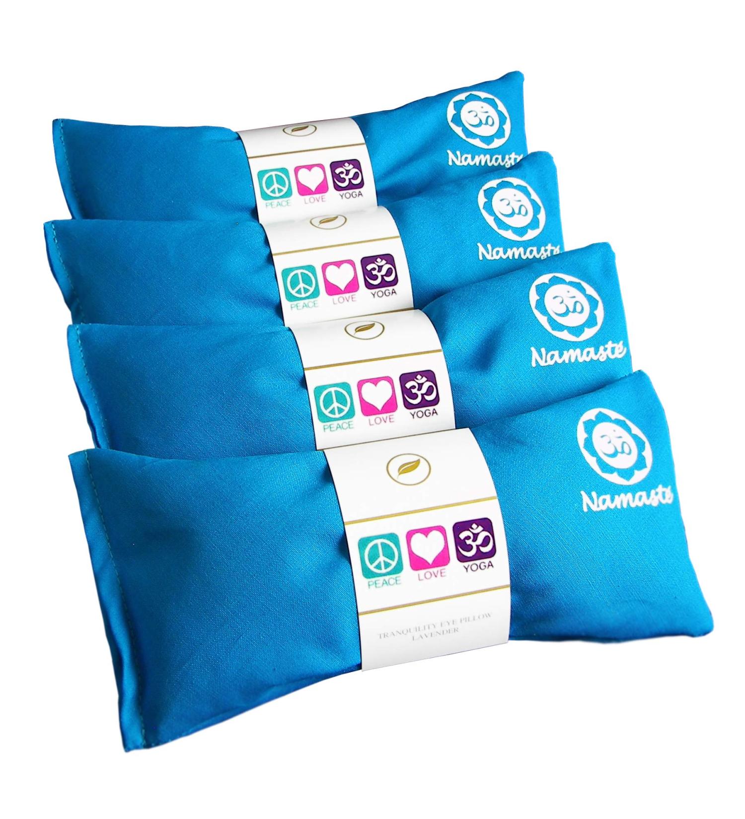 Namaste Lavender Yoga Eye Pillows Set of 4 - Hot Cold Aromatherapy for Stress Relief - Turquoise Cotton - Buy Online on GoSupps.com