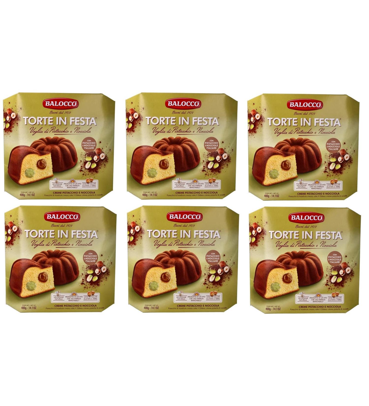 Balocco Set of 6 Balocco Festa Voglia di Pistacchio e Nocciola tarts filled with delicious pistachio and hazelnut cream 400 g