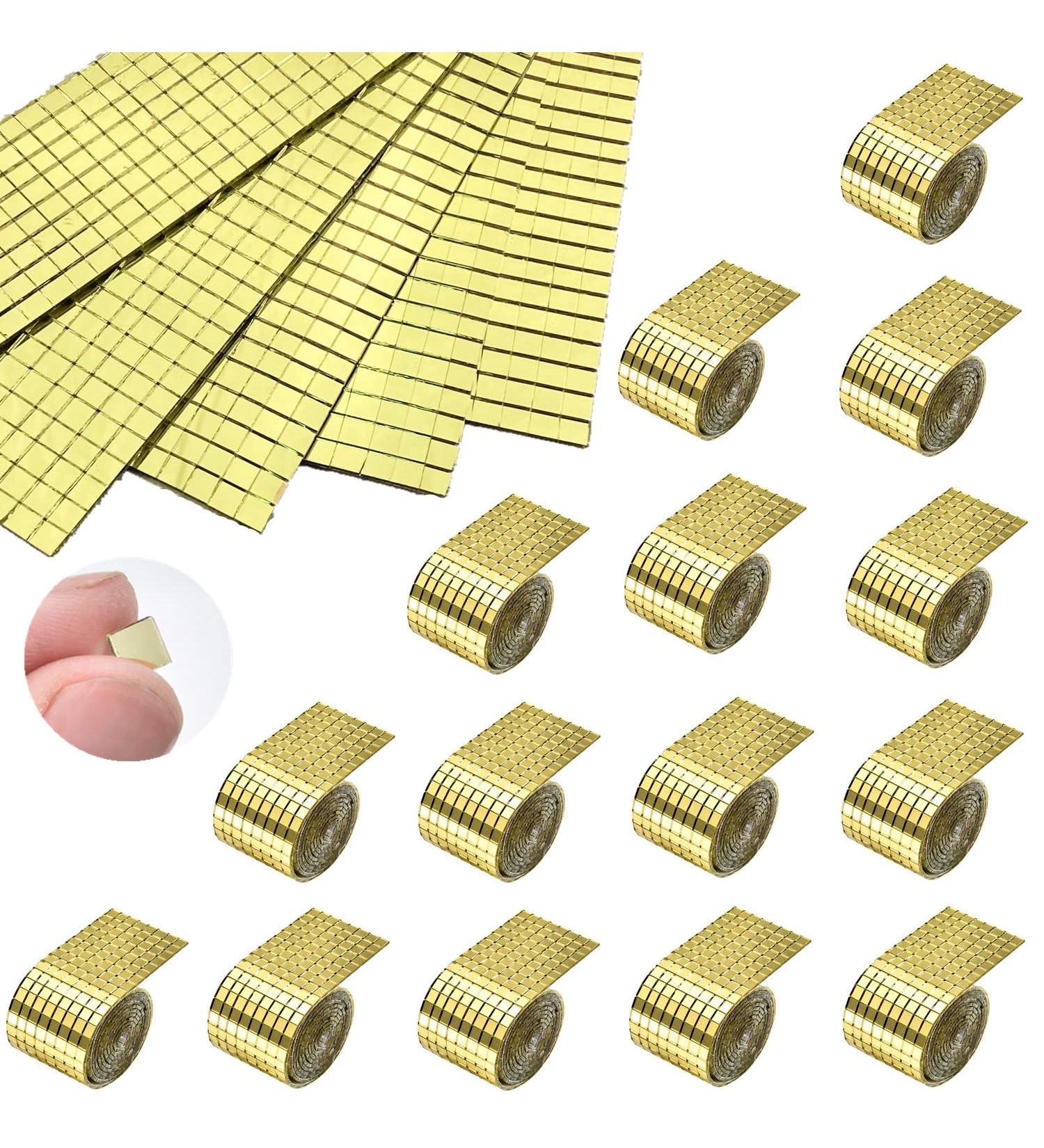 7200Pcs Self-Adhesive Gold Mirror Mosaic Tiles - Craft DIY Square Glass Tiles - 15 Sheets - Buy Online on GoSupps.com