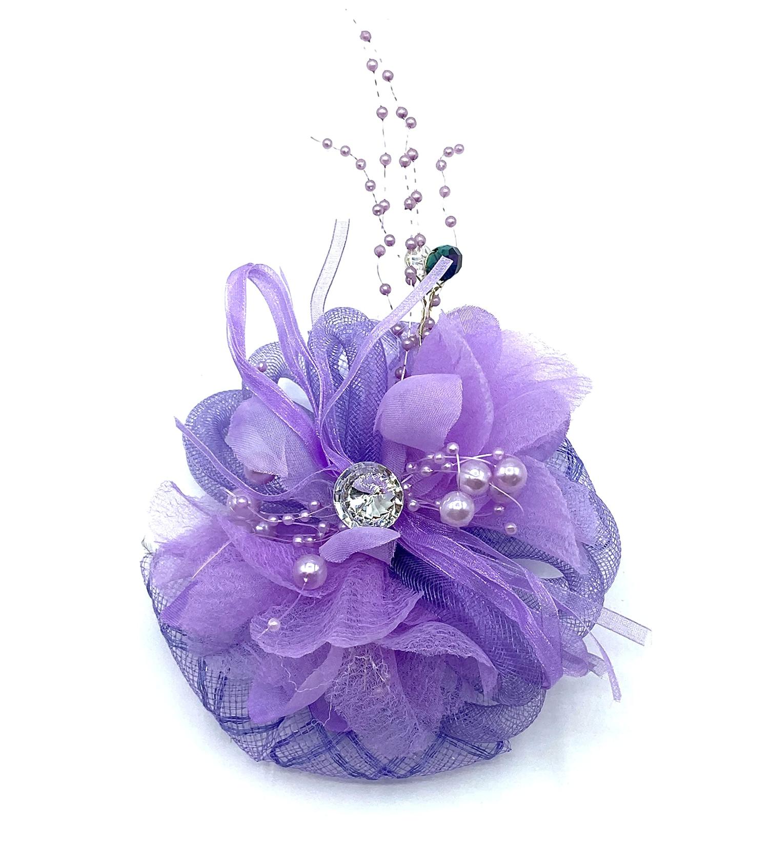 Ladies Feather Beak Clip/Corsage Fascinator Hair Clip Weddings Races Royal Ascot Hair Piece (Lilac) - Buy Online on GoSupps.com