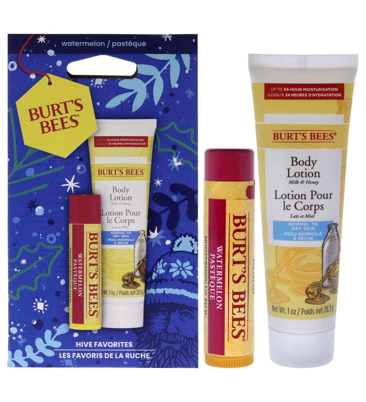 Burts Bees Hive Favorites Watermelon Gift by Burts Bees - 2 Pc 0.15oz Watermelon Lip Balm 1oz Body Lotion - Buy Online on GoSupps.com