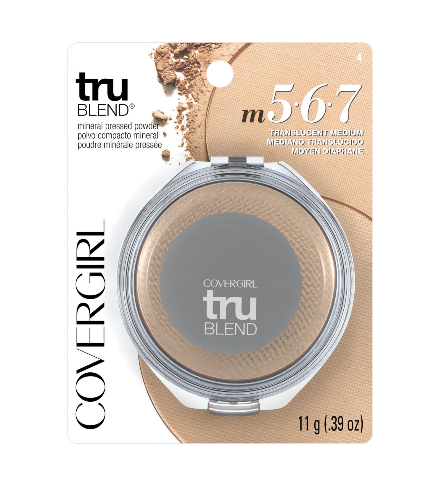 COVERGIRL truBlend Pressed Blendable Powder Translucent Medium 0.39 Ounce