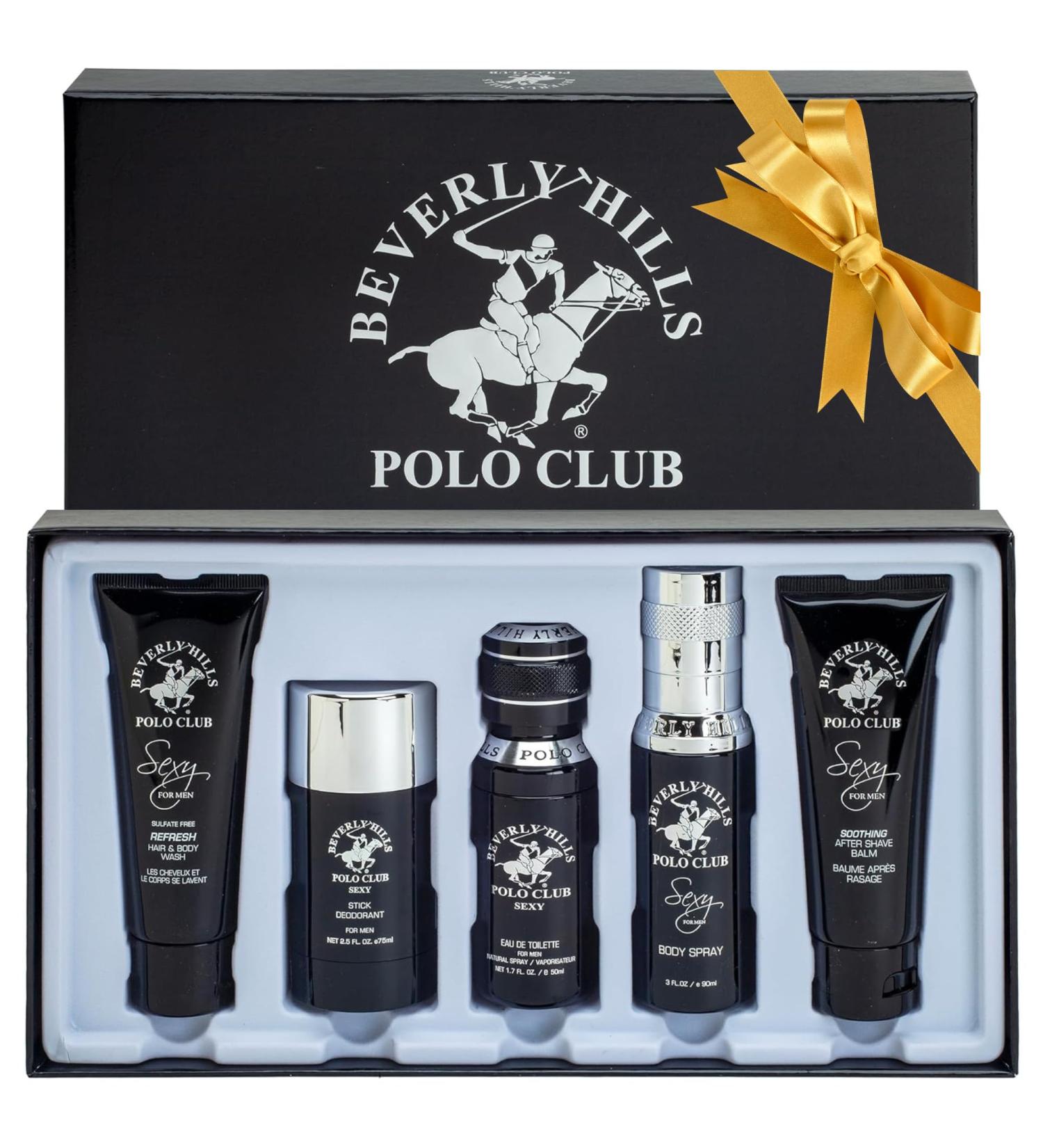 Beverly Hills Polo Club BHPC Cologne 5 Piece Gift Set for Men | Eau de Toillete Deodorant Shower Gel Body Wash Body Spray Fragrances (Sexy) - Buy Online on GoSupps.com