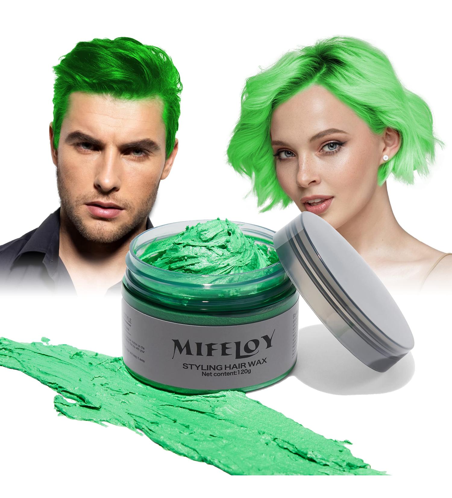 Green Hair Tint Temporary Color | Instant Hair Cream Mud - Pomade & Wax for Men & Women | Perfect for Cosplay Parties & Halloween - 4.23 oz - Buy Online on GoSupps.com