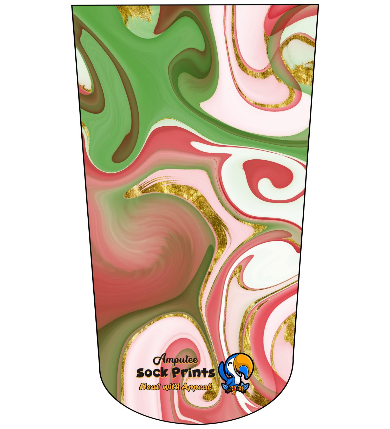 Christmas Glitter Marble V1 3Ply Amputee Stump Sock - Festive and Functional - Buy Online on GoSupps.com