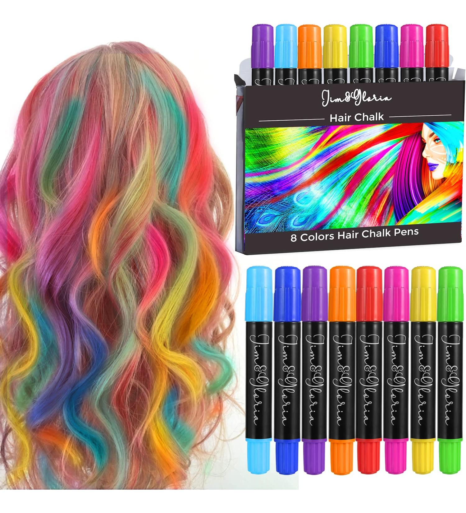 Jim&Gloria Dustless Hair Chalk - Temporary Color Dye for Teenage Girls - Christmas Stocking Stuffers for Teens and Tweens - Ages 6-13 - Buy Online on GoSupps.com