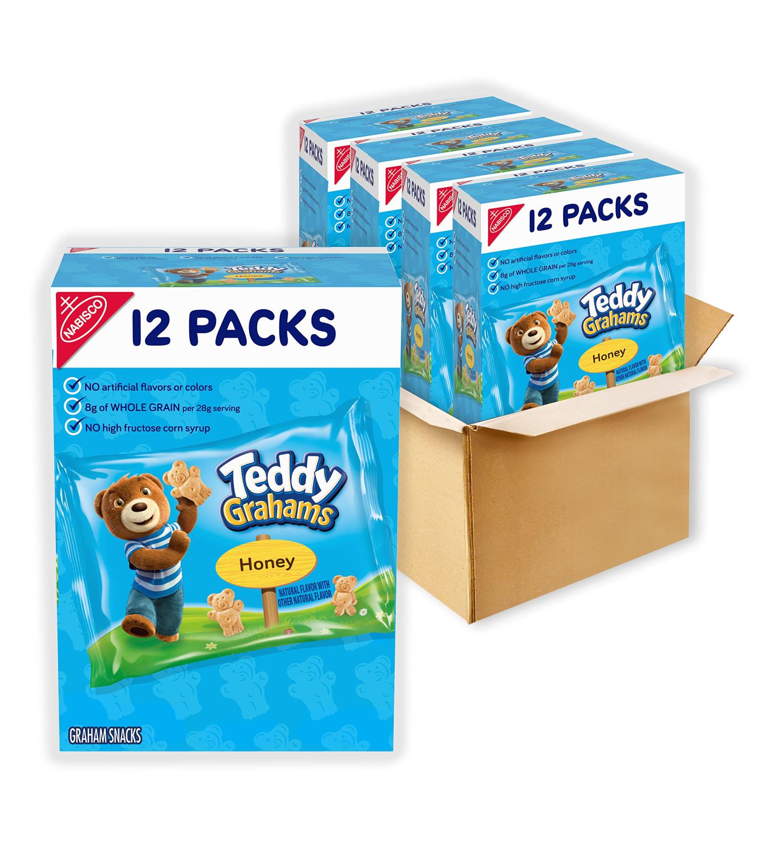 Teddy Grahams Honey Graham Snacks  4 Boxes of 12 Snack Packs (48 Total Snack Packs) 1 Ounce (Pack of 48) - Buy Online on GoSupps.com