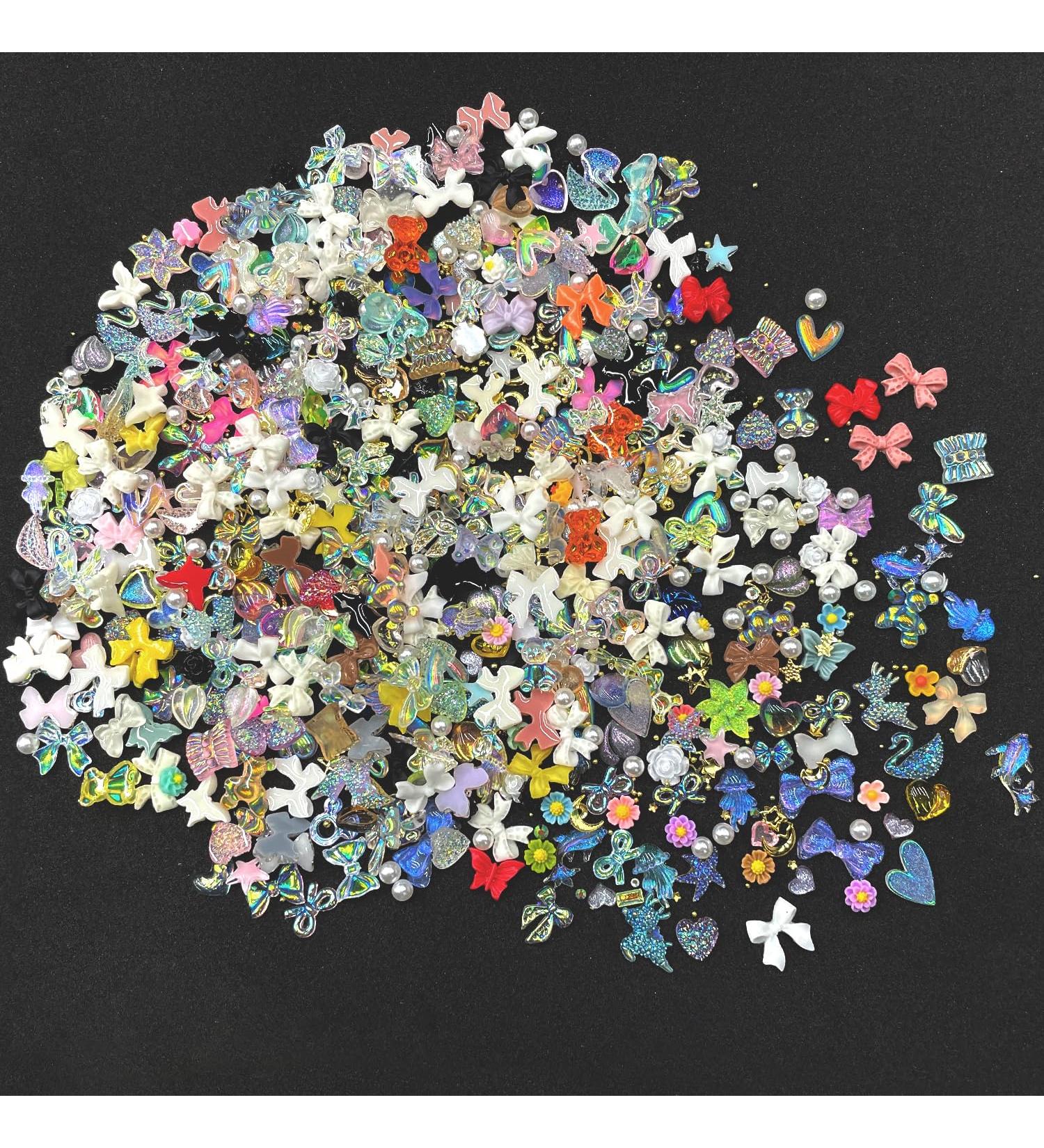 500 Pcs Multi-Shaped Nail Charms, Rhinestones, and Gems for DIY Nail Art - Nail Bow and Accessories for Nail Art Crafts - Buy Online on GoSupps.com