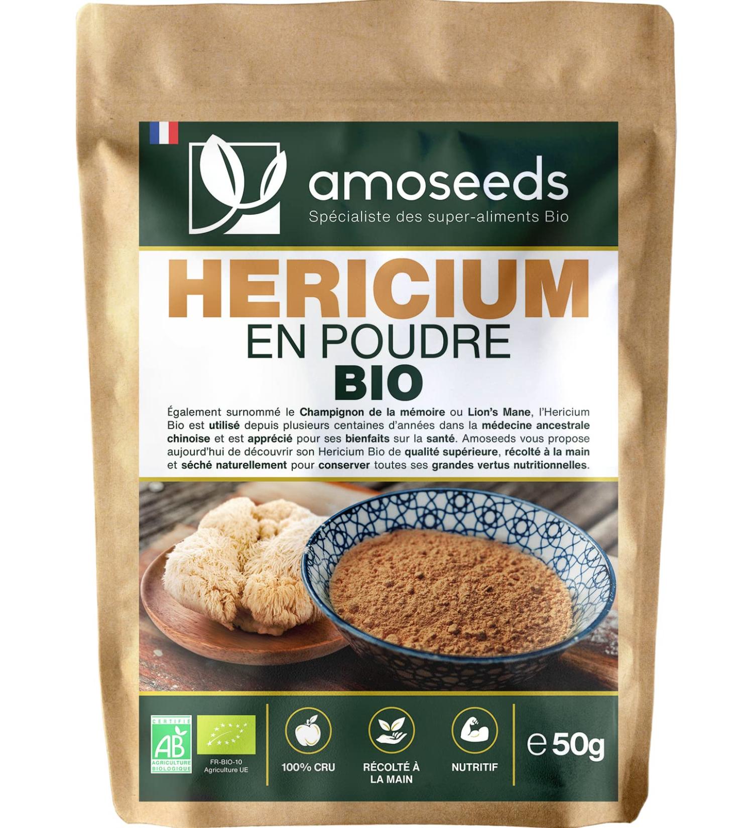 Hericium powder Bio (50g) - Buy Online on GoSupps.com
