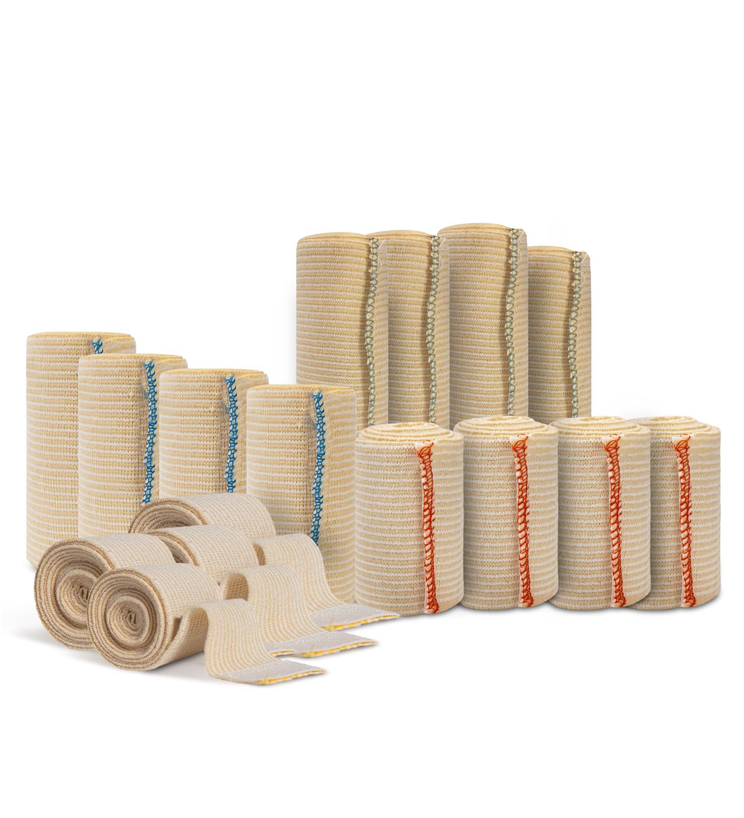 Premium Latex-Free Elastic Bandages - Compression Bandage with Hook and Loop Closure - 12-Pack (2 3 4 6 x 5yd) - Ideal for Injuries & Support - Buy Online on GoSupps.com