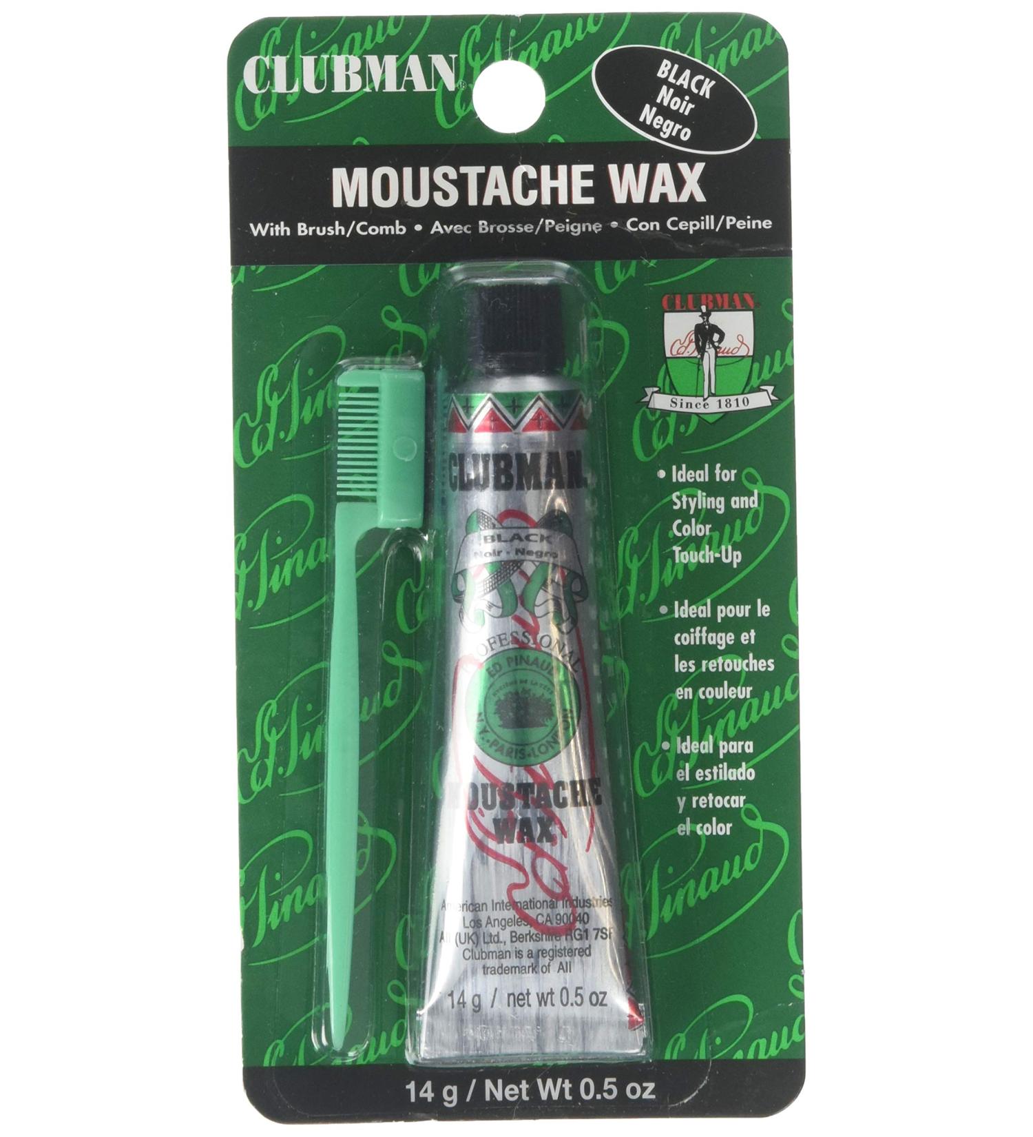 Clubman Moustache Wax Black 0.50 Oz - Pack of 2 | Strong Hold for Styling and Shaping - Buy Online on GoSupps.com