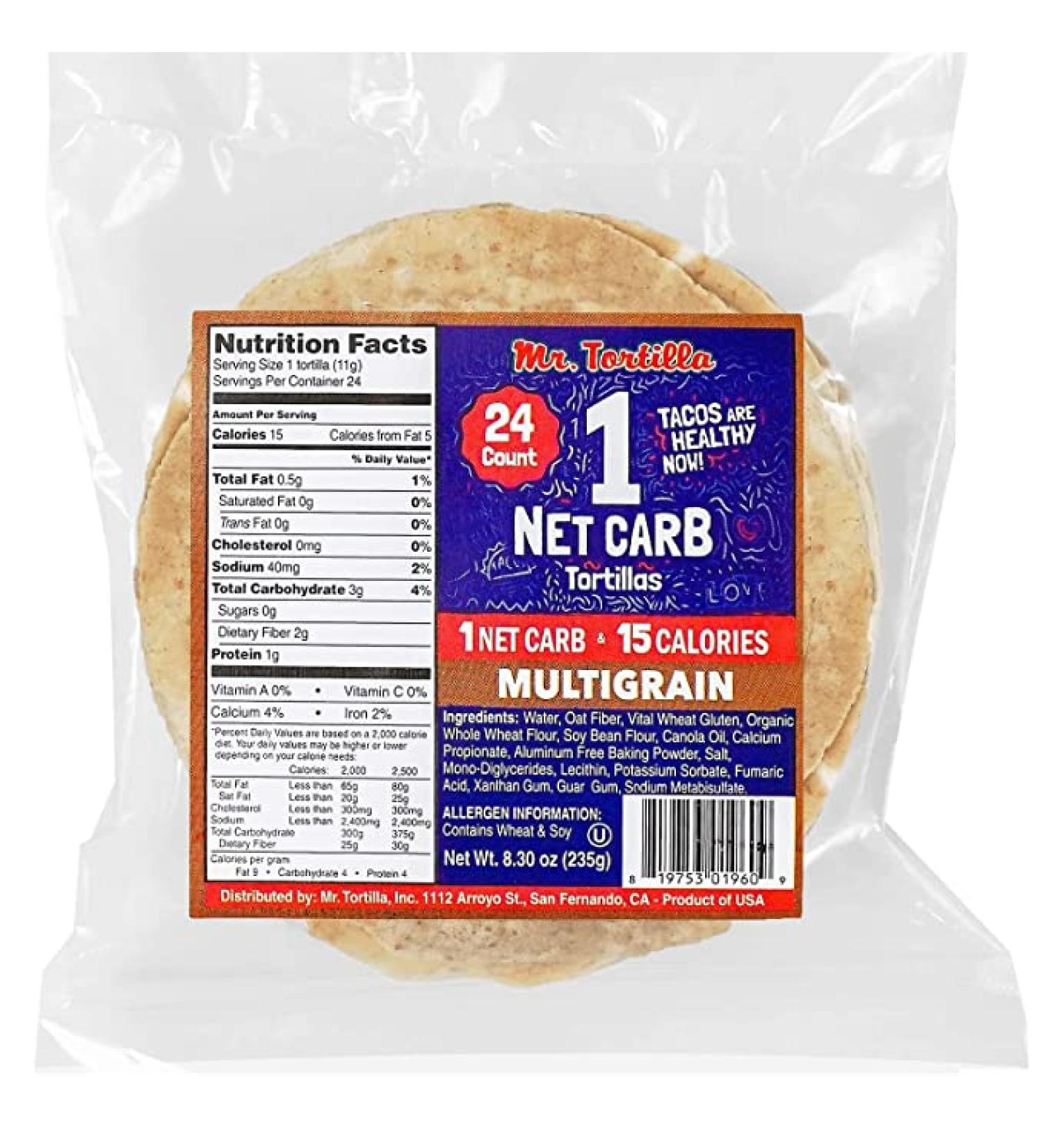 Mr. Tortilla 1 Net Carb Tortillas  Keto Vegan Kosher  Multigrain (24 Tortillas) - Buy Online on GoSupps.com