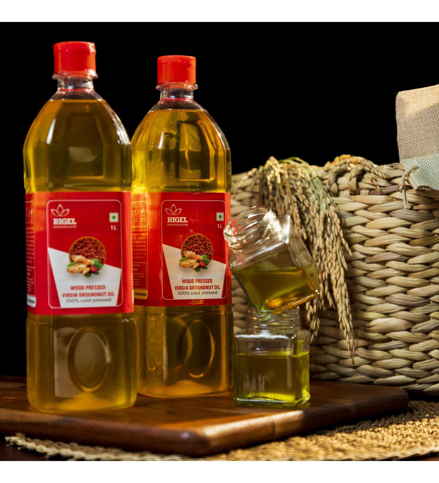 Rigel Spices Cold Pressed Peanut Oil - 1L PET | 100% Natural & Freshly Milled - Buy Online on GoSupps.com
