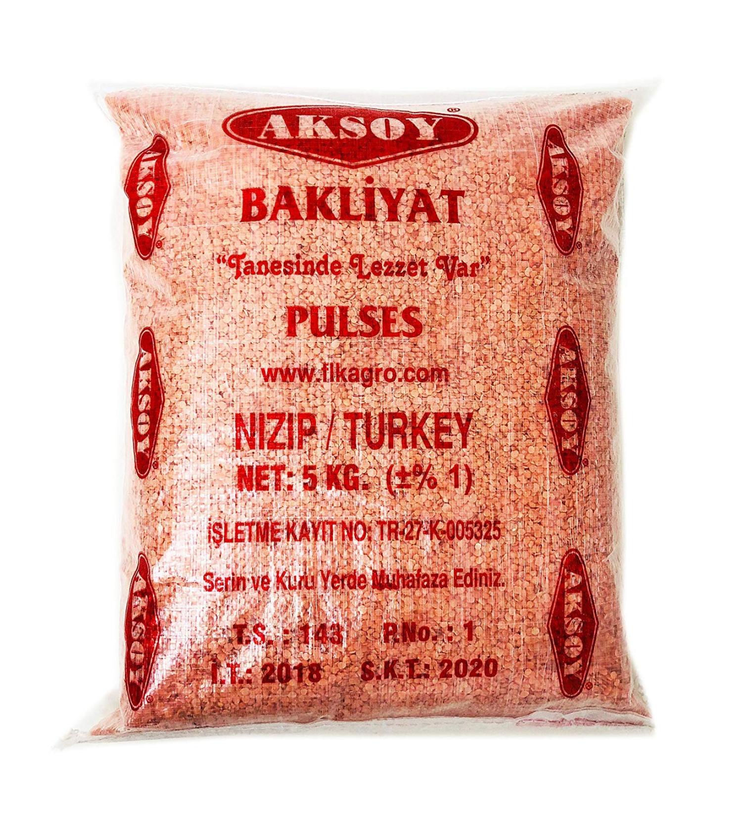 Aksoy Canadian Red Split Lentils 5KG - Premium Quality, Rich in Protein - 5 kg (Pack of 1) - Buy Online on GoSupps.com