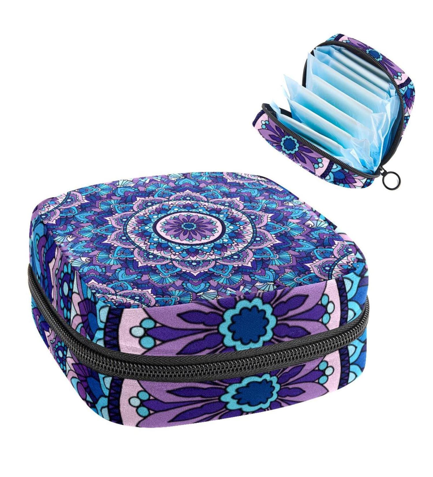 Shop Women's Bohemia Flower Geometry Pattern Period Kit - Portable Storage Pockets Bag - Buy Online on GoSupps.com