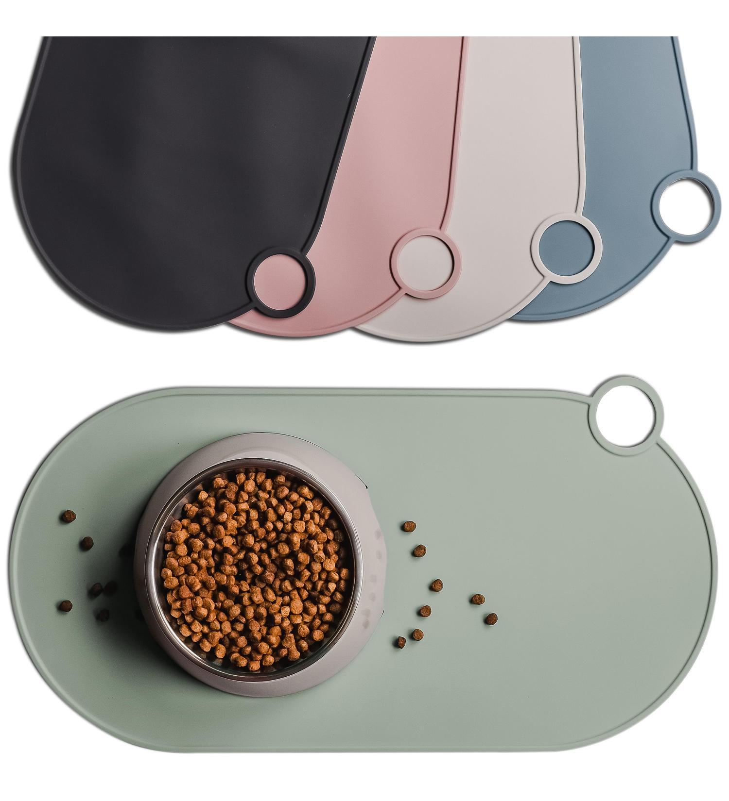 Shop Katznapf Waterproof Silicone Cat & Dog Feeding Mat | 49x25cm Sage Green | No-Bowl Pad for Mess-Free Meals - Buy Online on GoSupps.com