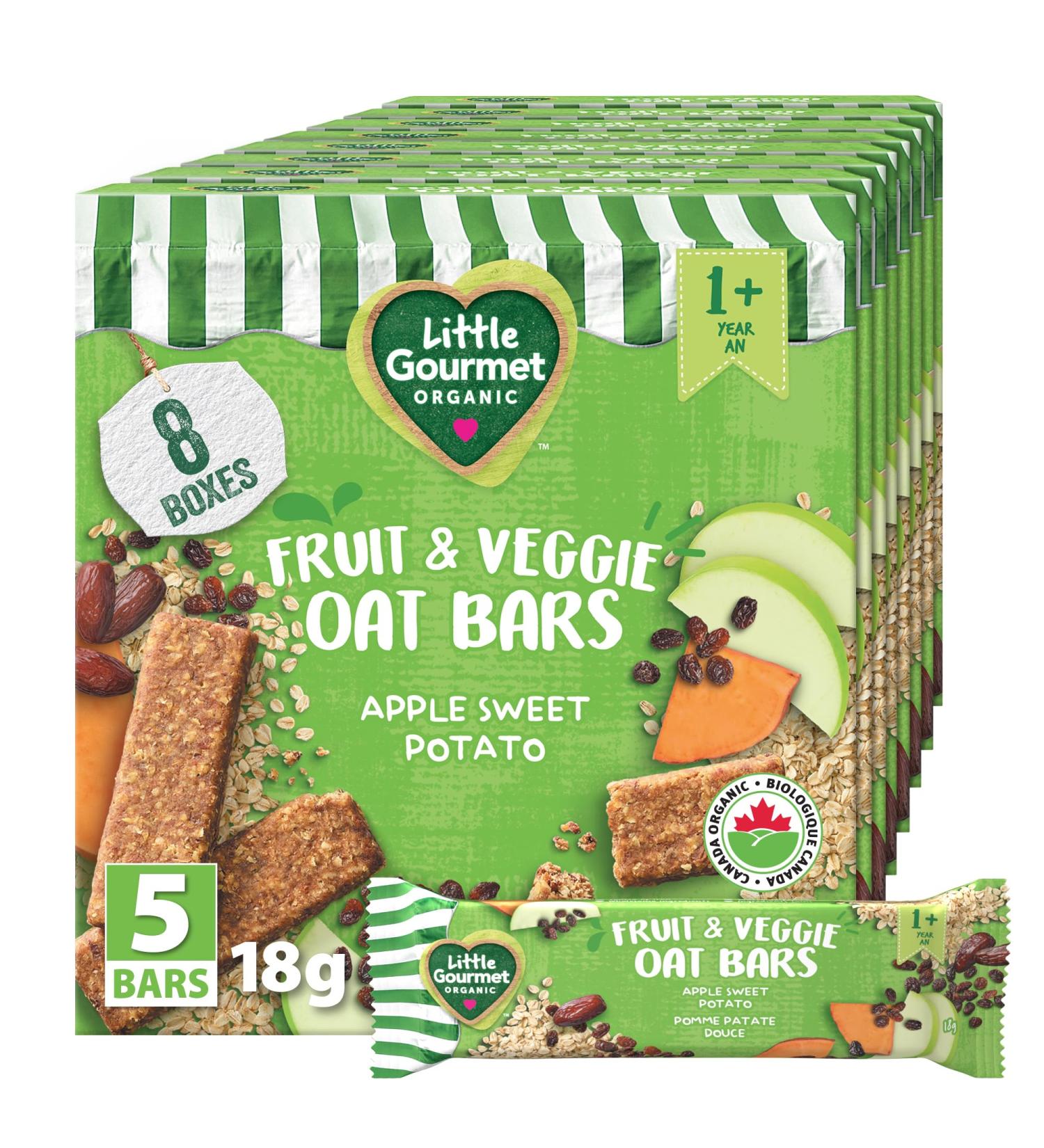 Little Gourmet Organic Fruit & Veggie Oat Bars Apple Sweet Potato - Buy Online on GoSupps.com