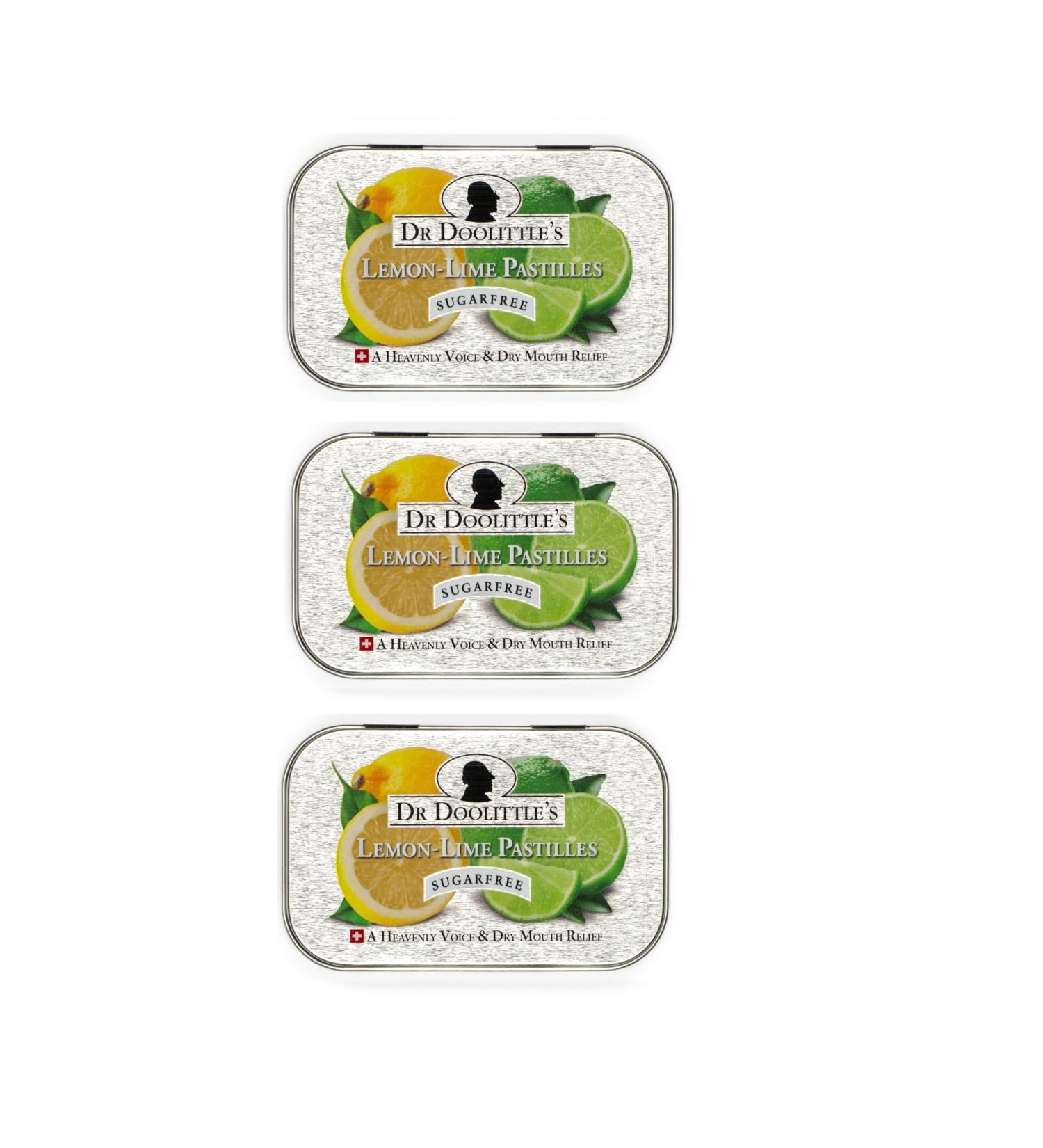 DOOLITTLE Dr Sugar Free Soft Fruit Pastilles for Voice and Throat Lemon Lime Flavor 2.12 Ounce Tin Approximately 25 Count Package 3 Pack 25 Count (Pack of 3) Lemon Lime-sf - Buy Online on GoSupps.com