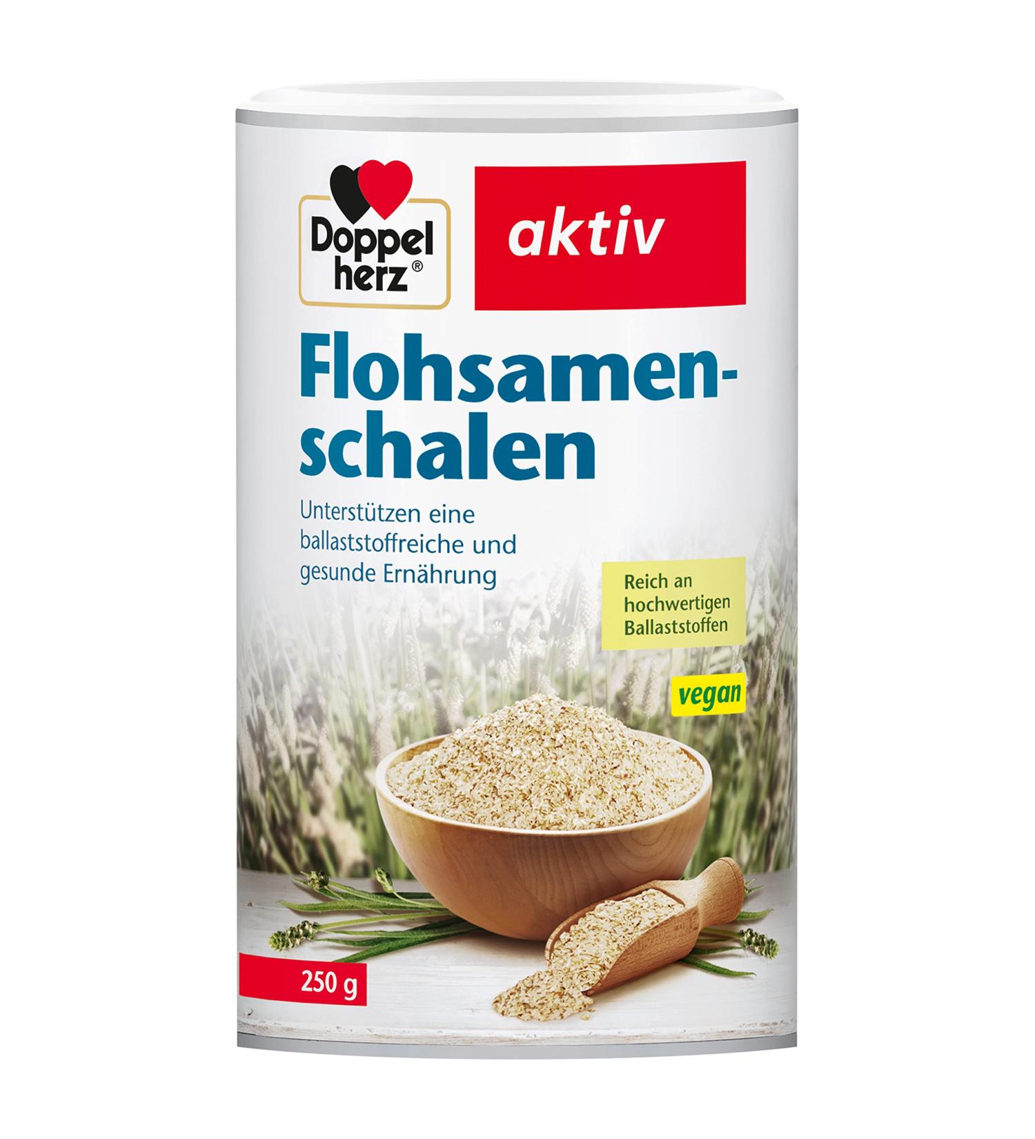 Doppelherz Psyllium Husks - 250g for High-Fiber Healthy Diet - Tasteless - International Shipping Available - Buy Online on GoSupps.com