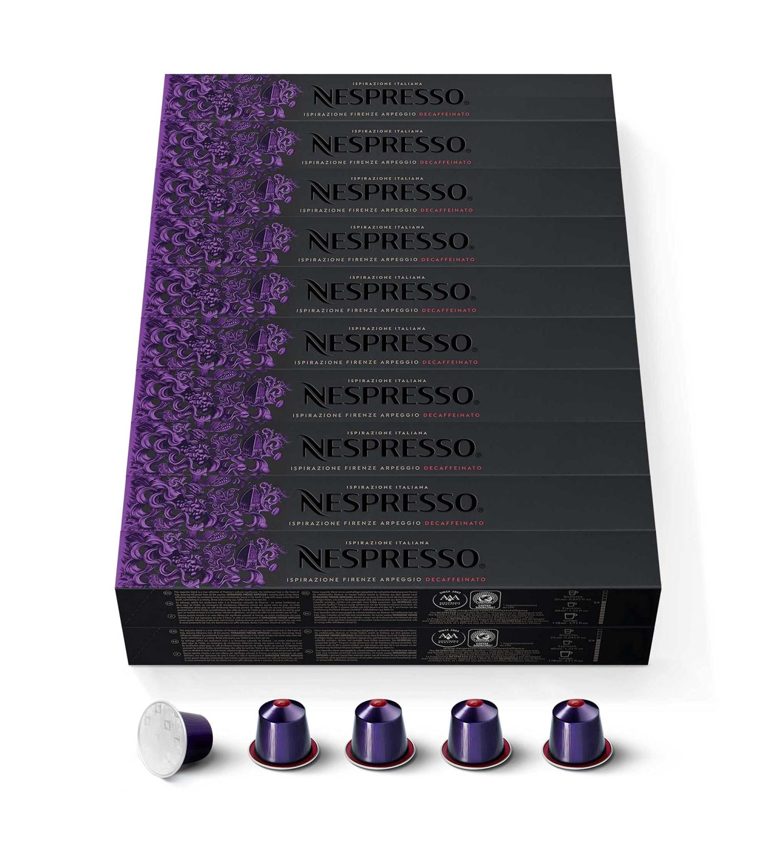 Nespresso Nespresso Original 200 Capsules Arpeggio Decaffeinato Intensit 9 Pour Ristretto Espresso & Cappuccino Recette Lait (20 tuis de 10)