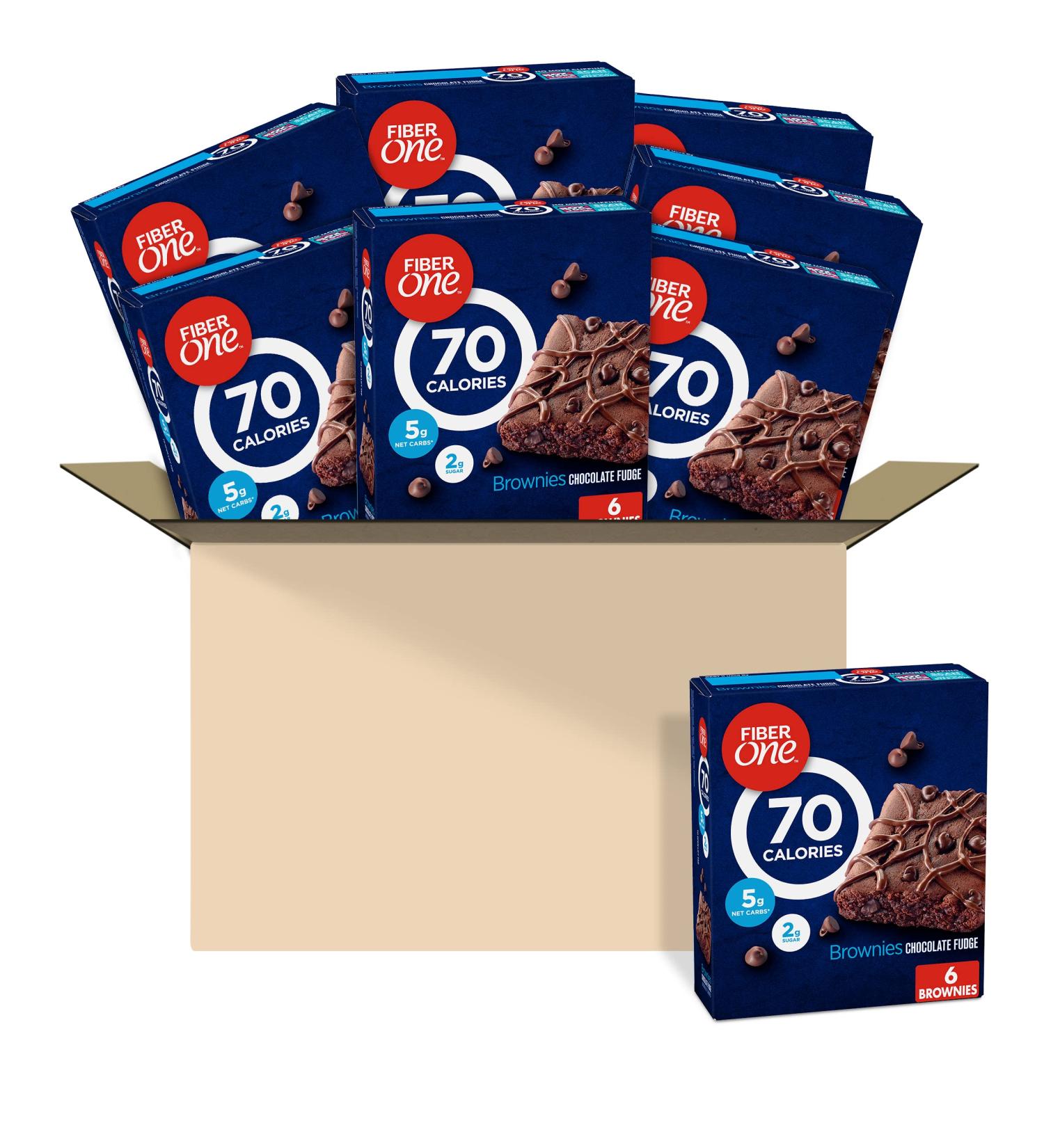 Fiber One 70 Calorie Chocolate Fudge Brownie Snack Bars - 6 ct (Pack of 8) - Buy Online on GoSupps.com