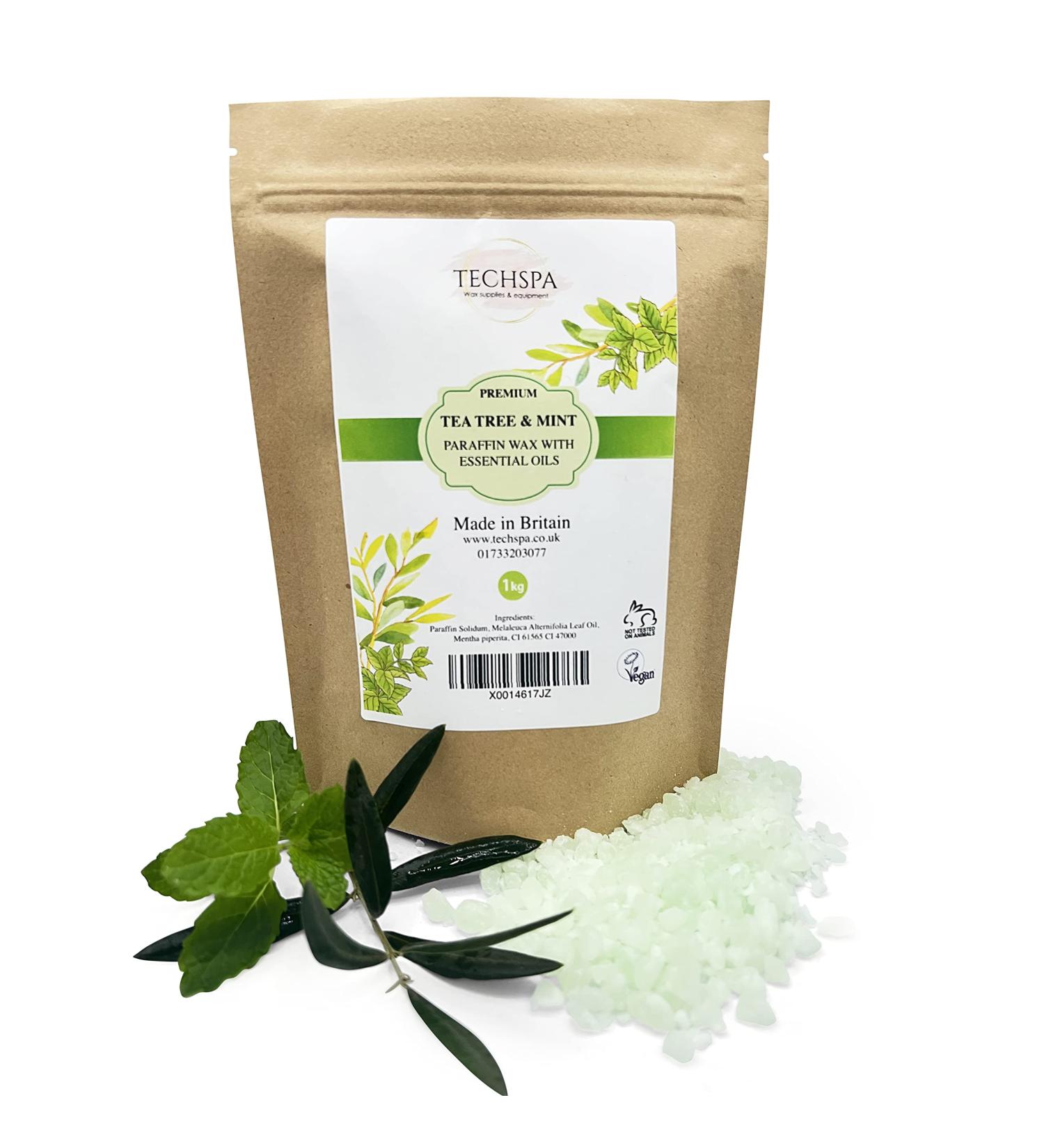 Techspa Tea Tree & Mint Paraffin Wax With Essential Oils Skin Therapeutic Treatment for Hands and Feet 1kg 1 kg (Pack of 1) - Buy Online on GoSupps.com