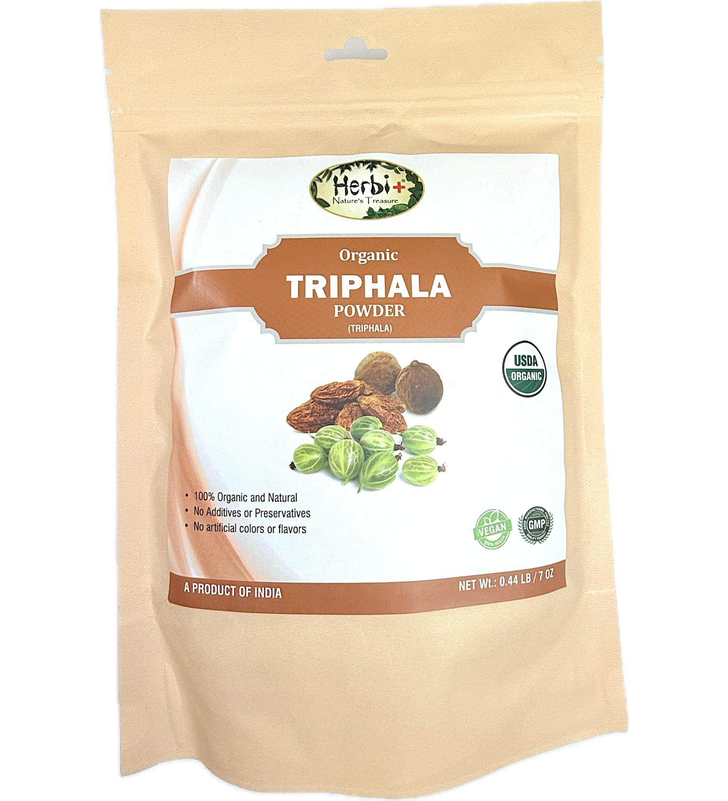 Herbi+ Organic Triphala Powder 7 oz (0.44 Lbs)