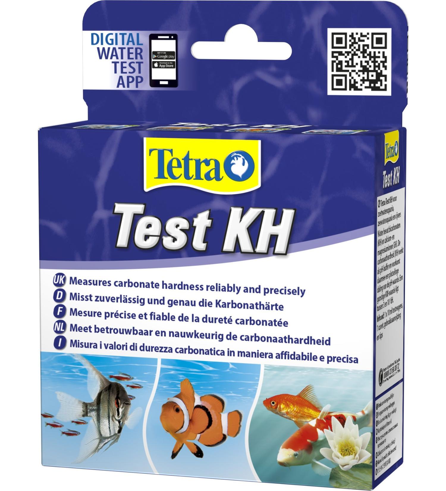 Tetra Test KH (carbonate) (water test for fresh and saltwater aquariums reliably and accurately measures the carbonate hardness) Single - Buy Online on GoSupps.com