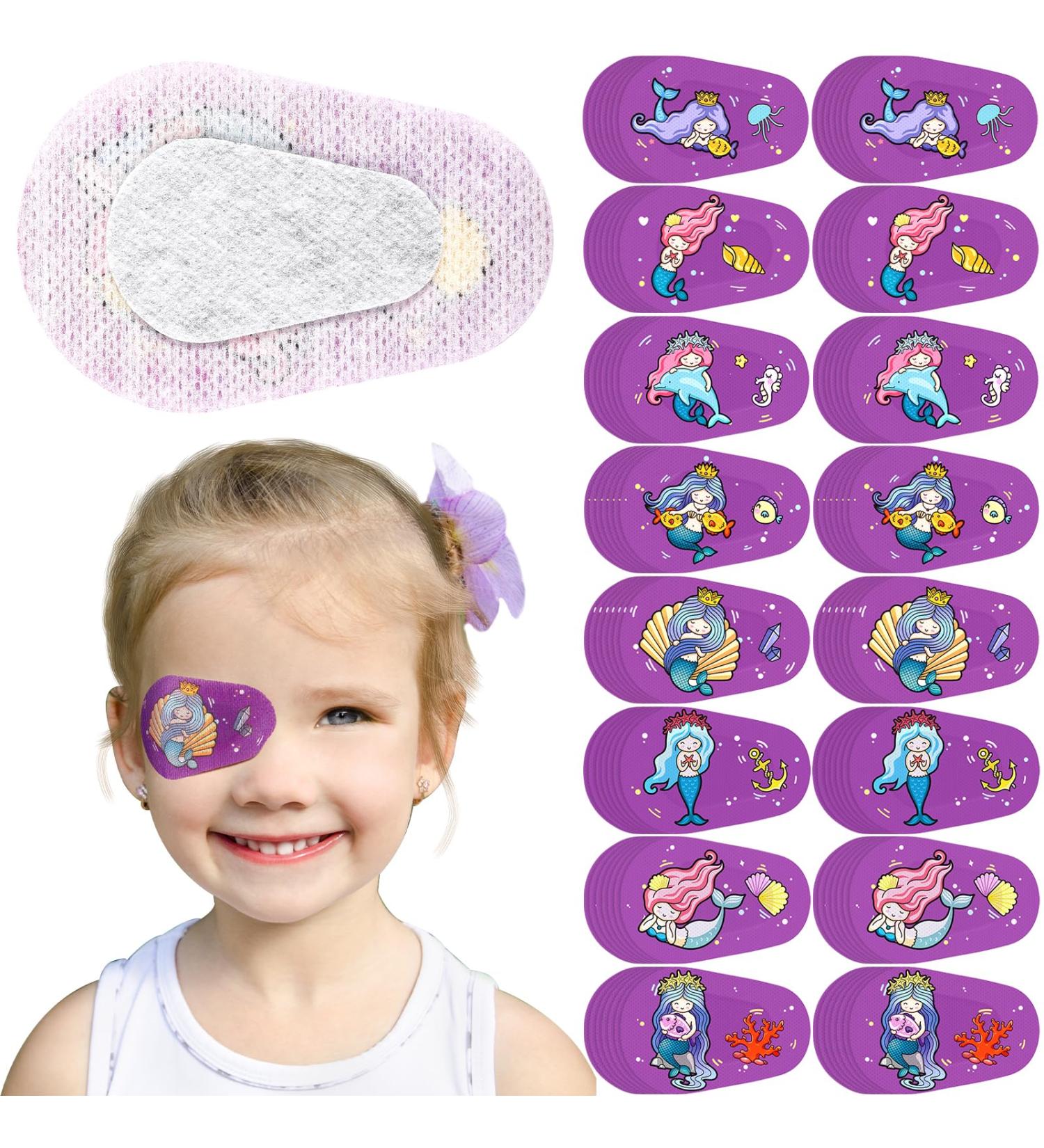 Panitay Cute Eye Patches for Girls - 80 Pcs Non-Woven Cotton Light Blocking Adhesive Bandages for Kids - 8 Fun Styles - Buy Online on GoSupps.com