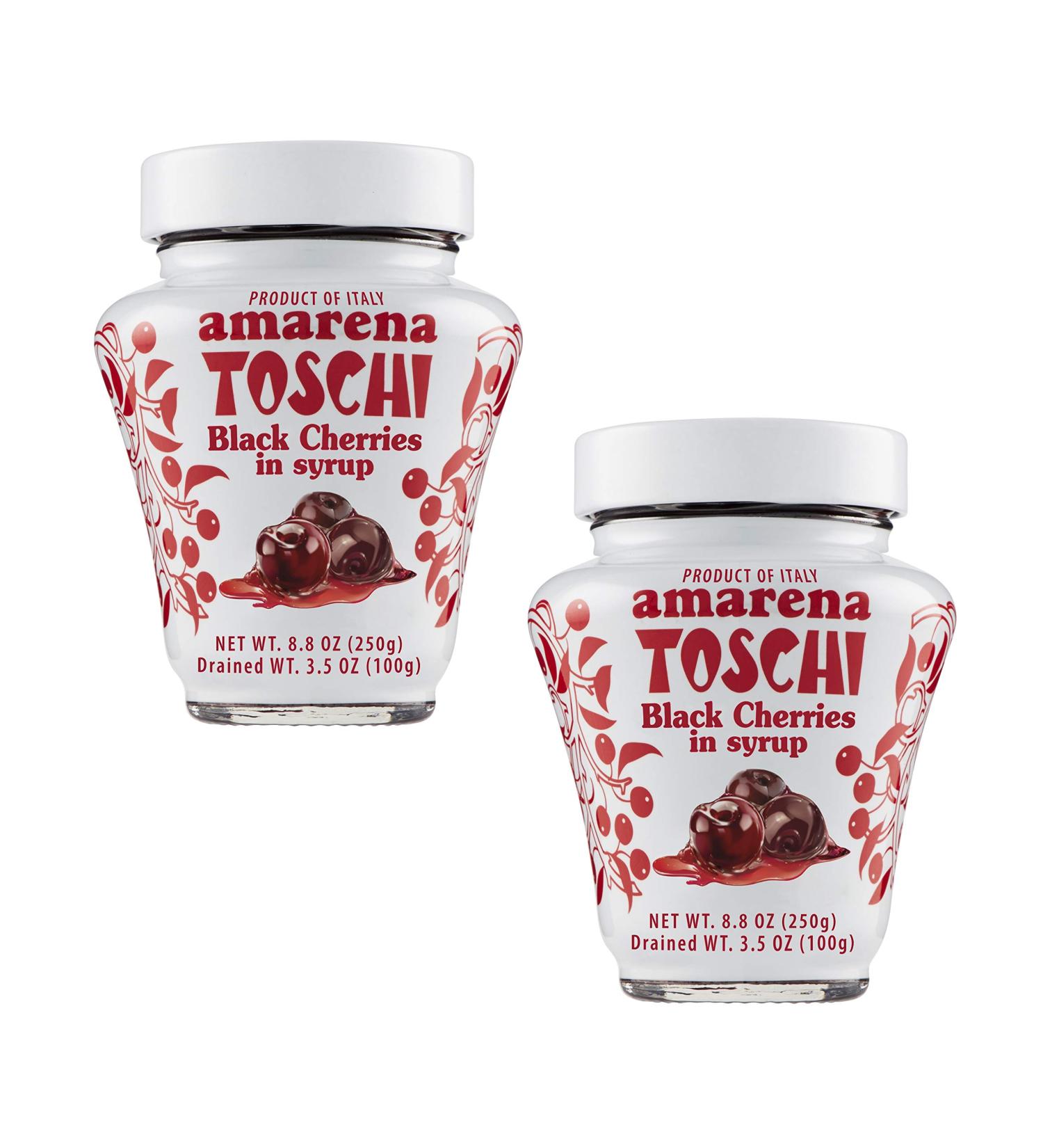 Toschi Amarena Cherries | 2 Pack | GMO-Free & Kosher | Ideal for Cocktails & Desserts | 8.8 oz - Buy Online on GoSupps.com