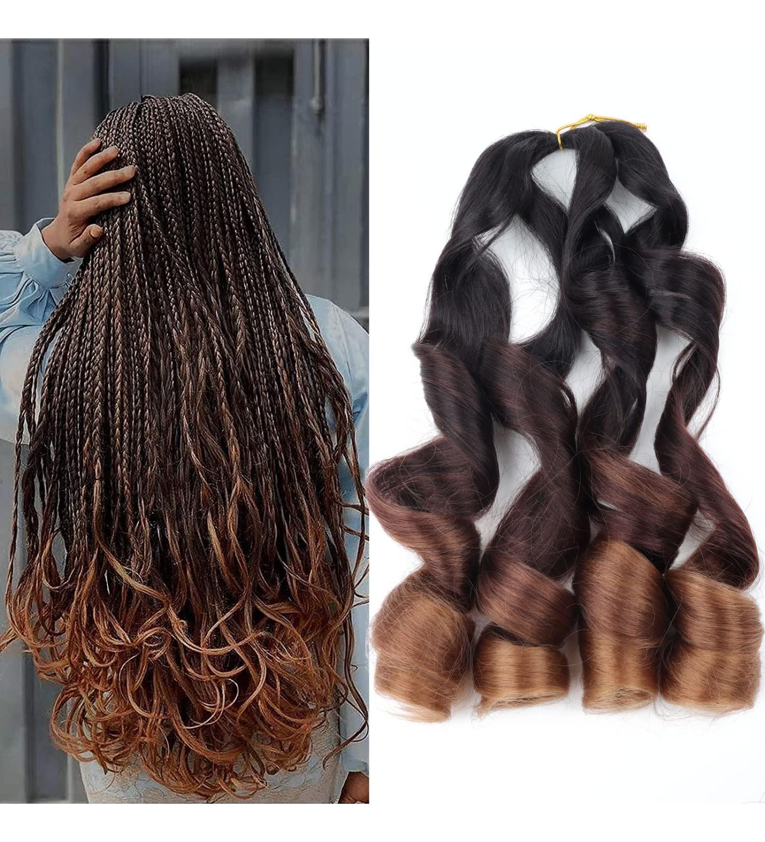 Bouncy Braiding Hair 22 Inch 6 Pack French Curles Synthetic Extensions - Pre-Stretched Wavy Hair 1b/33/30 (Pack of 6) - Buy Online on GoSupps.com