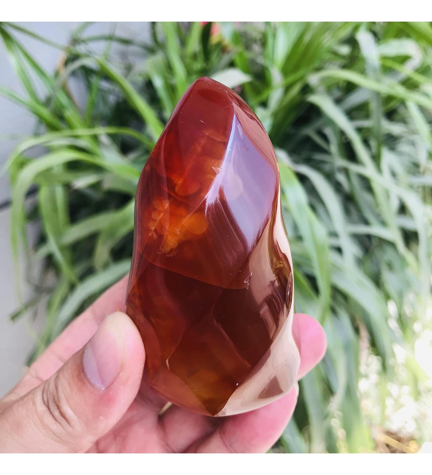 Natural Crystal Rough 200-300g Red Agate Crystal Flame Natural Carnelian Quartz Torch Gemstone Free Form Crystals Reiki Home Decor Stones - Buy Online on GoSupps.com